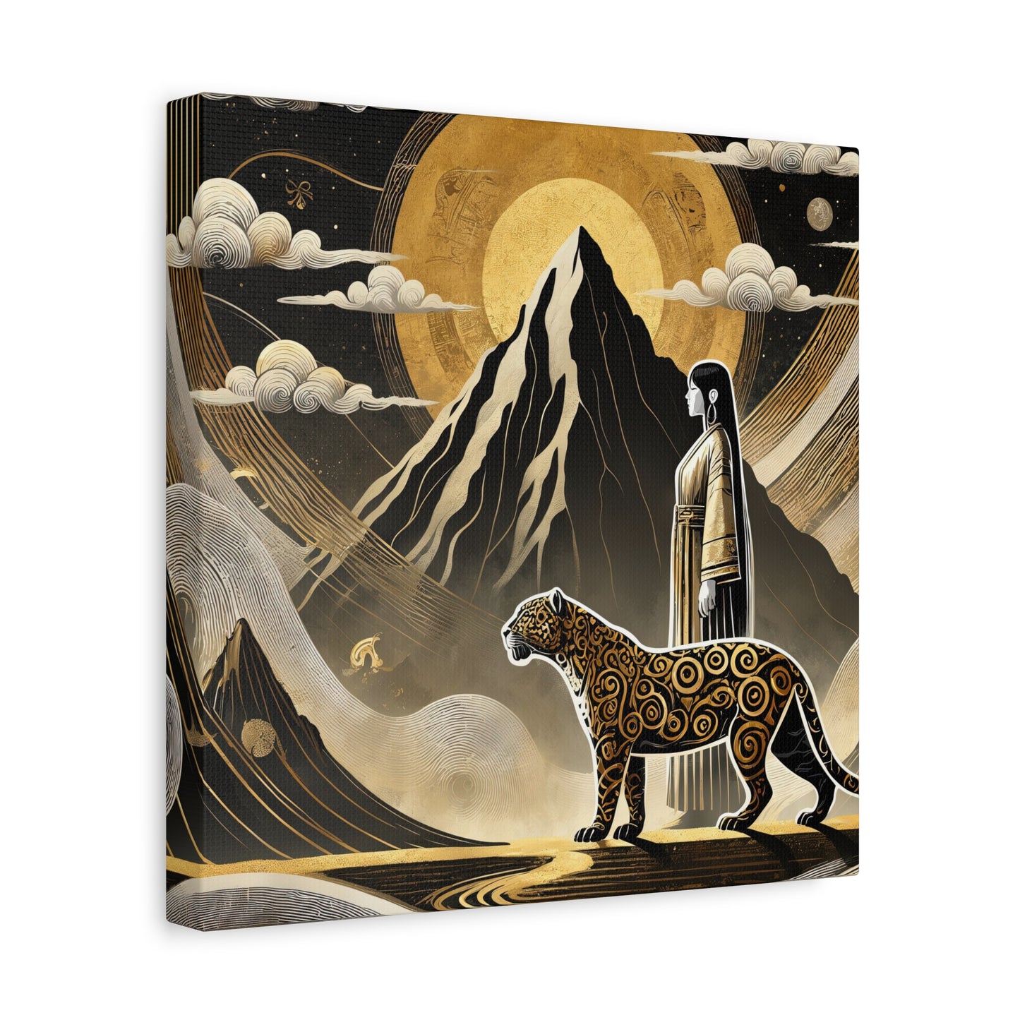 Golden Dream & Jaguar's Path -Matte Canvas Art