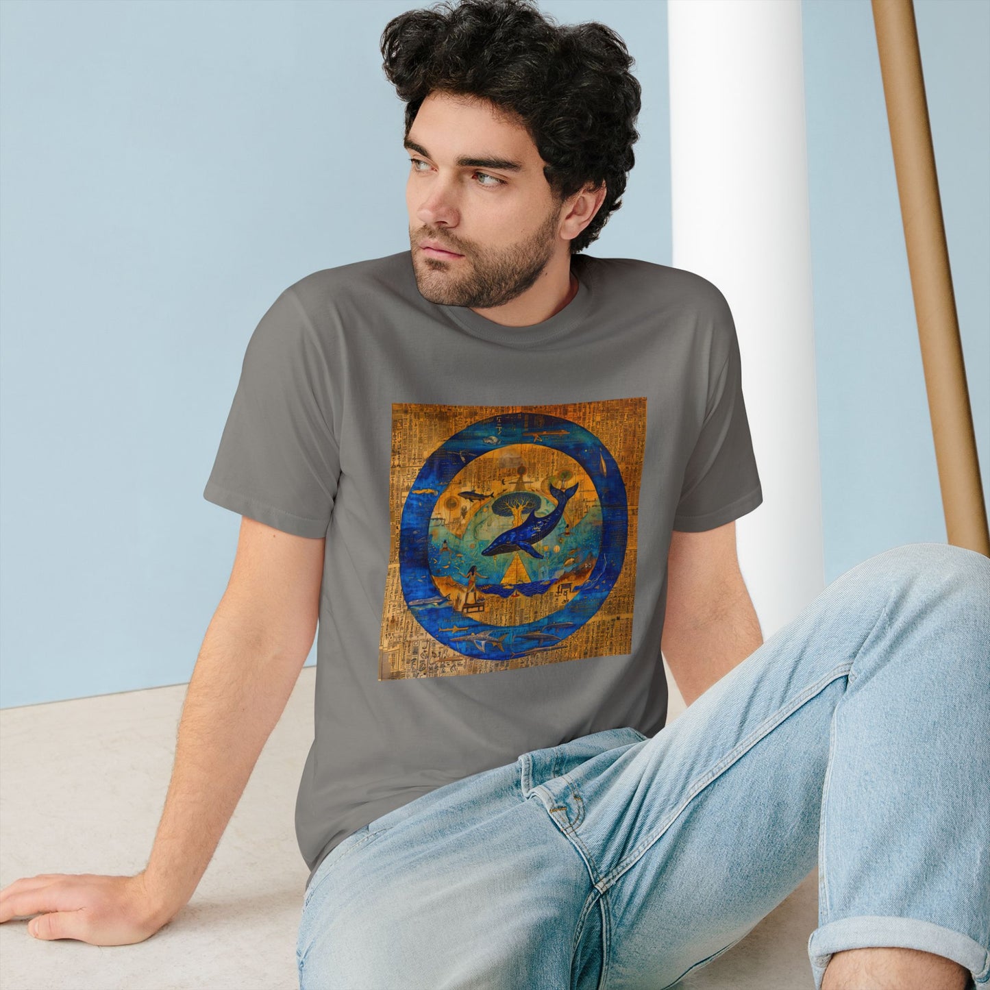Sirius Codex: Whale Guardian and the Tree of Light-Unisex 100% Organic Cotton T-Shirt