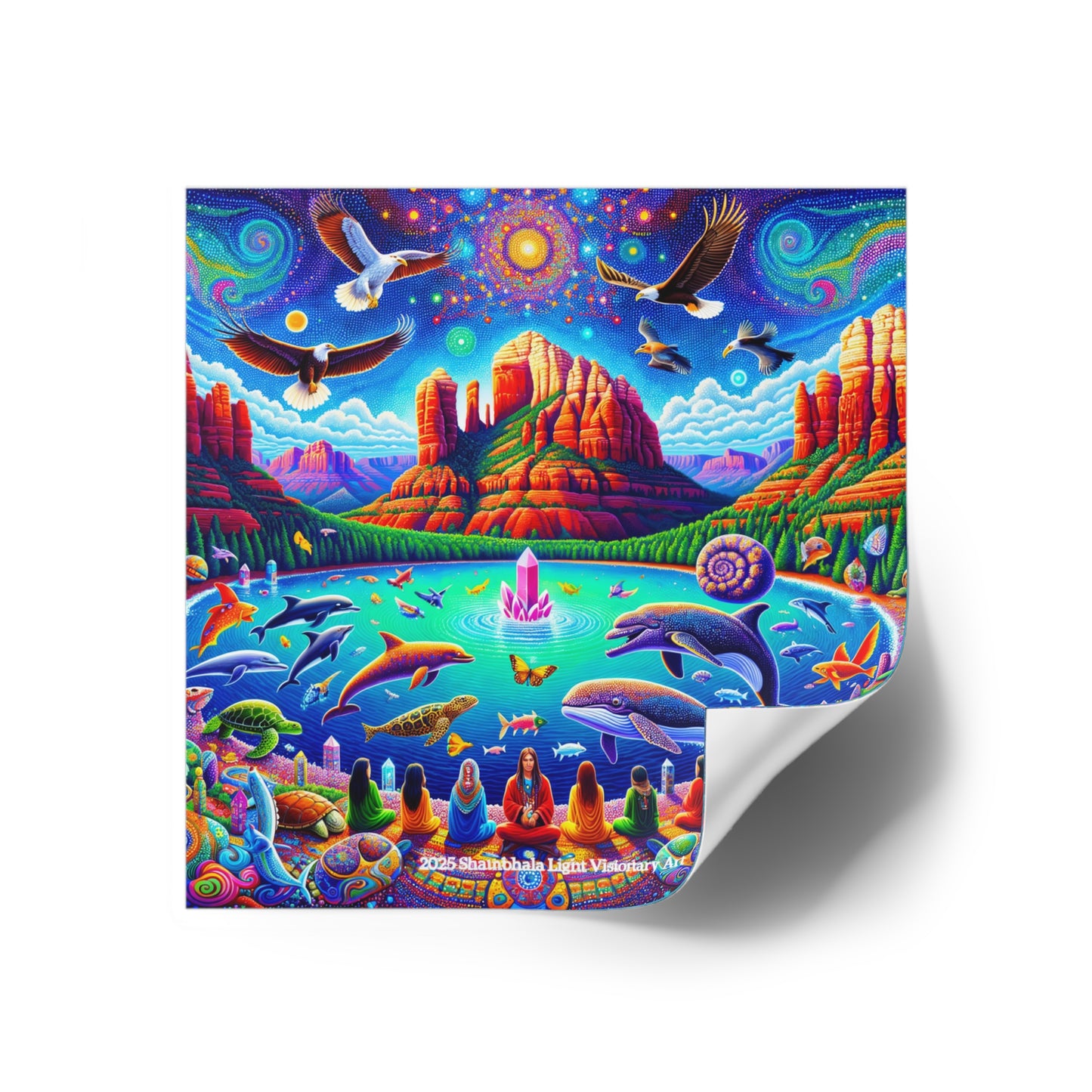 Dream Awake-Square Stickers ( Indoor & Outdoor)