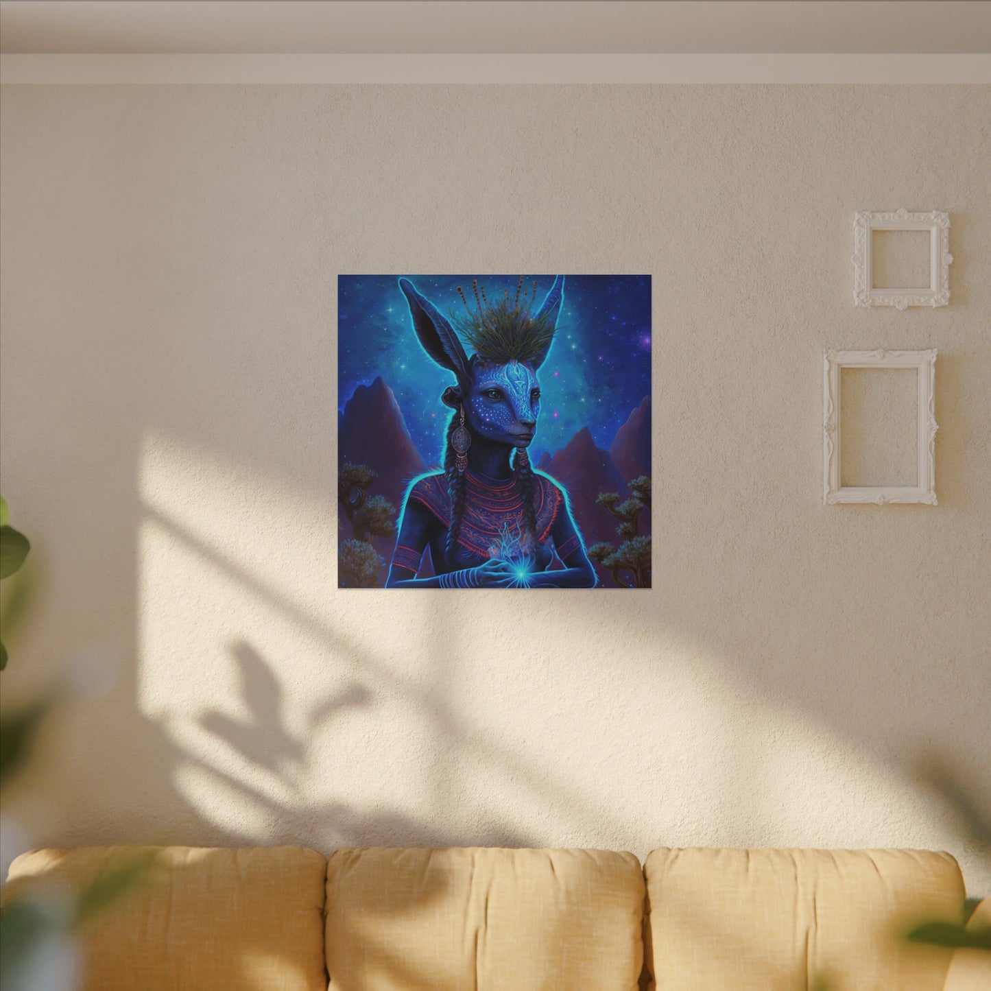 Sacred Blue Deer-Matte Canvas Art