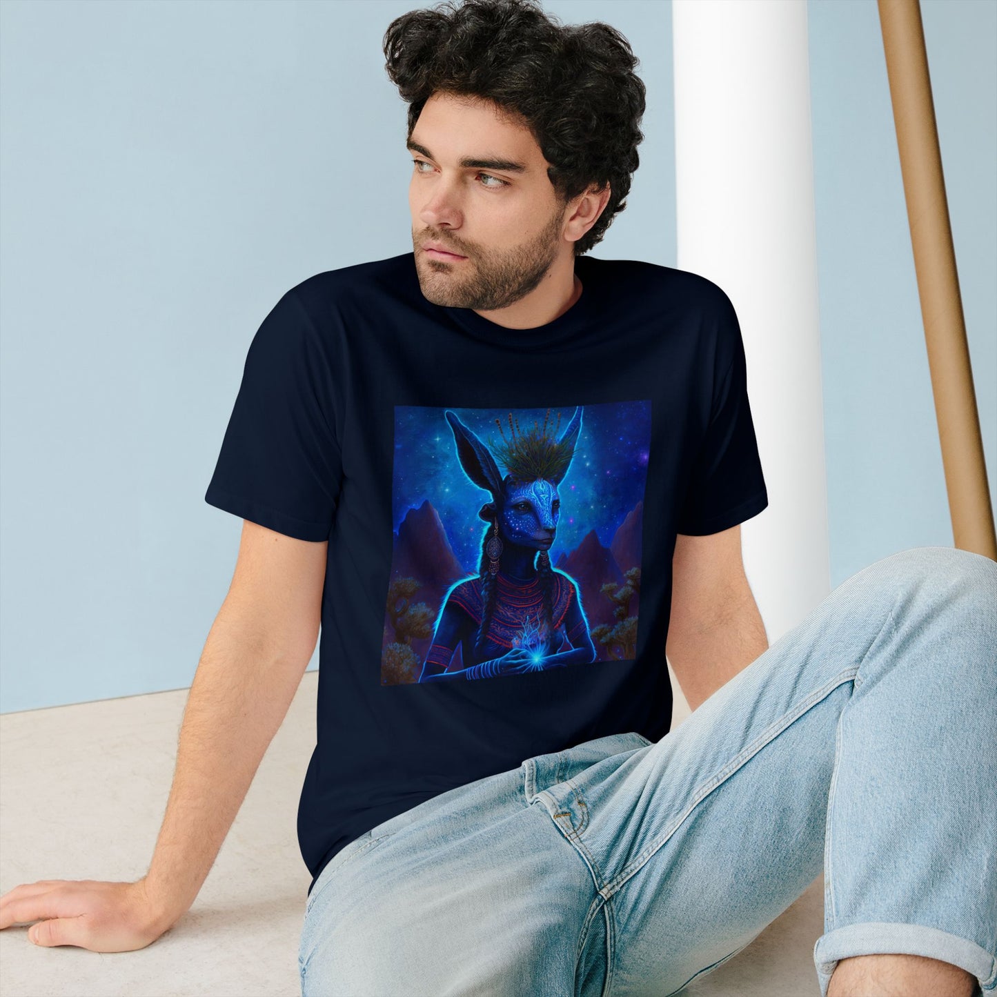 Sacred Blue Deer- 100% Organic Cotton T- Shitrs