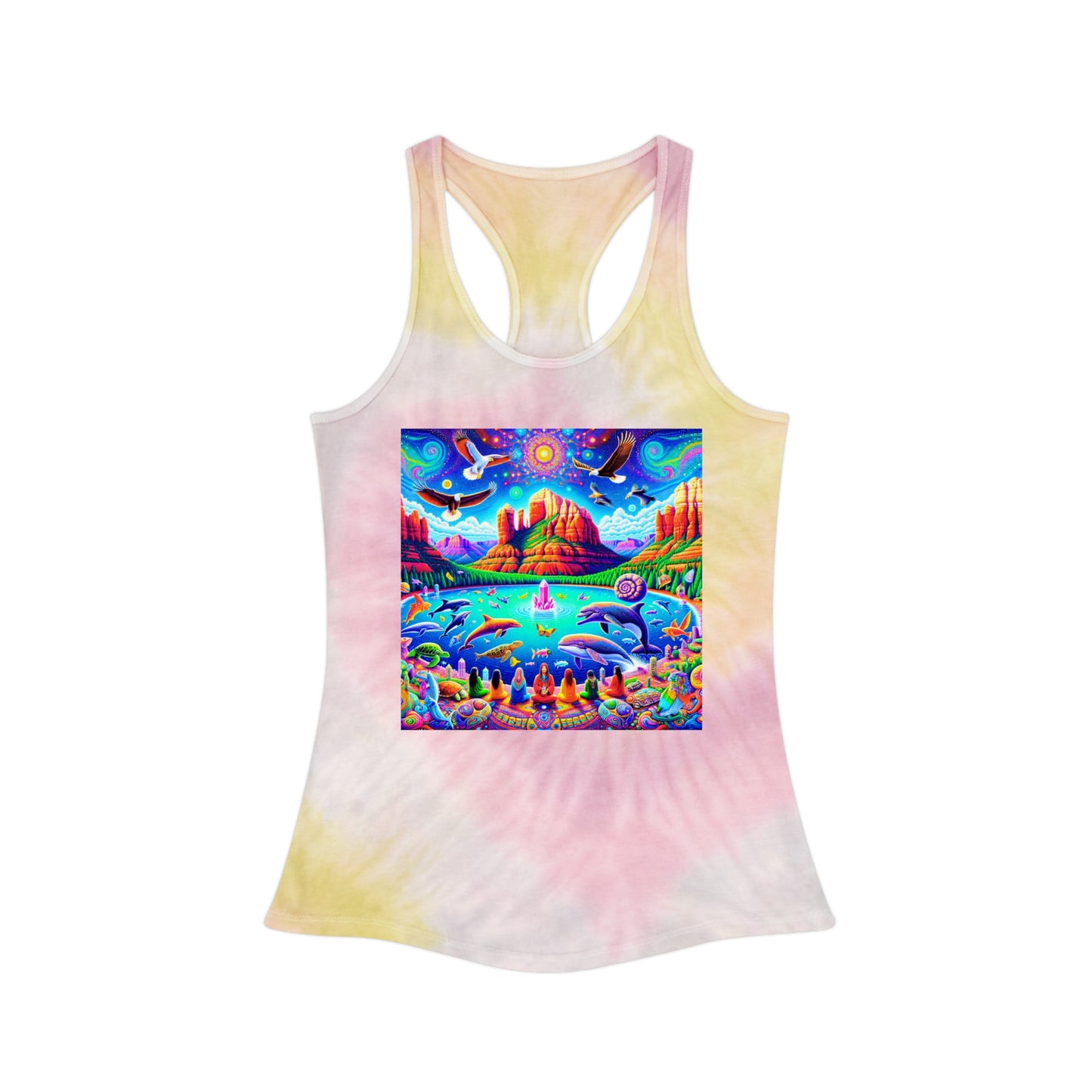 Dream Awake-Vibrant Tie Dye Racerback Tank Top