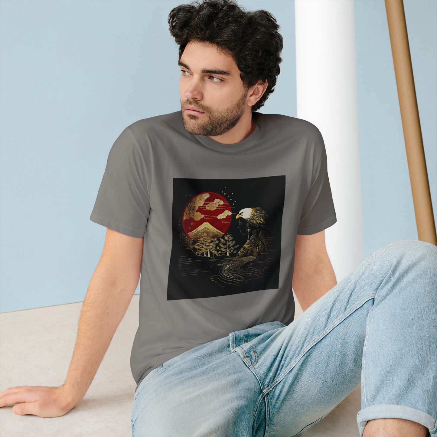 The Golden Eagle& Sun-Unisex 100% Organic Cotton T-Shirt