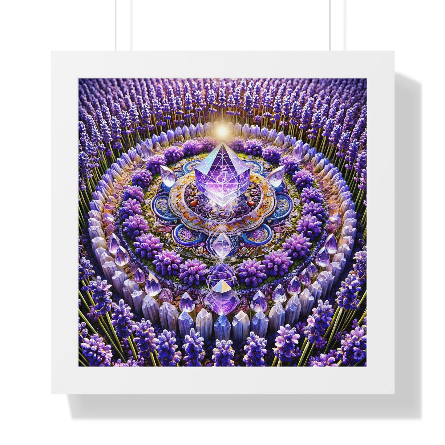 Sacred Violet Flame&Lavender Mandala-Framed Horizontal Poster