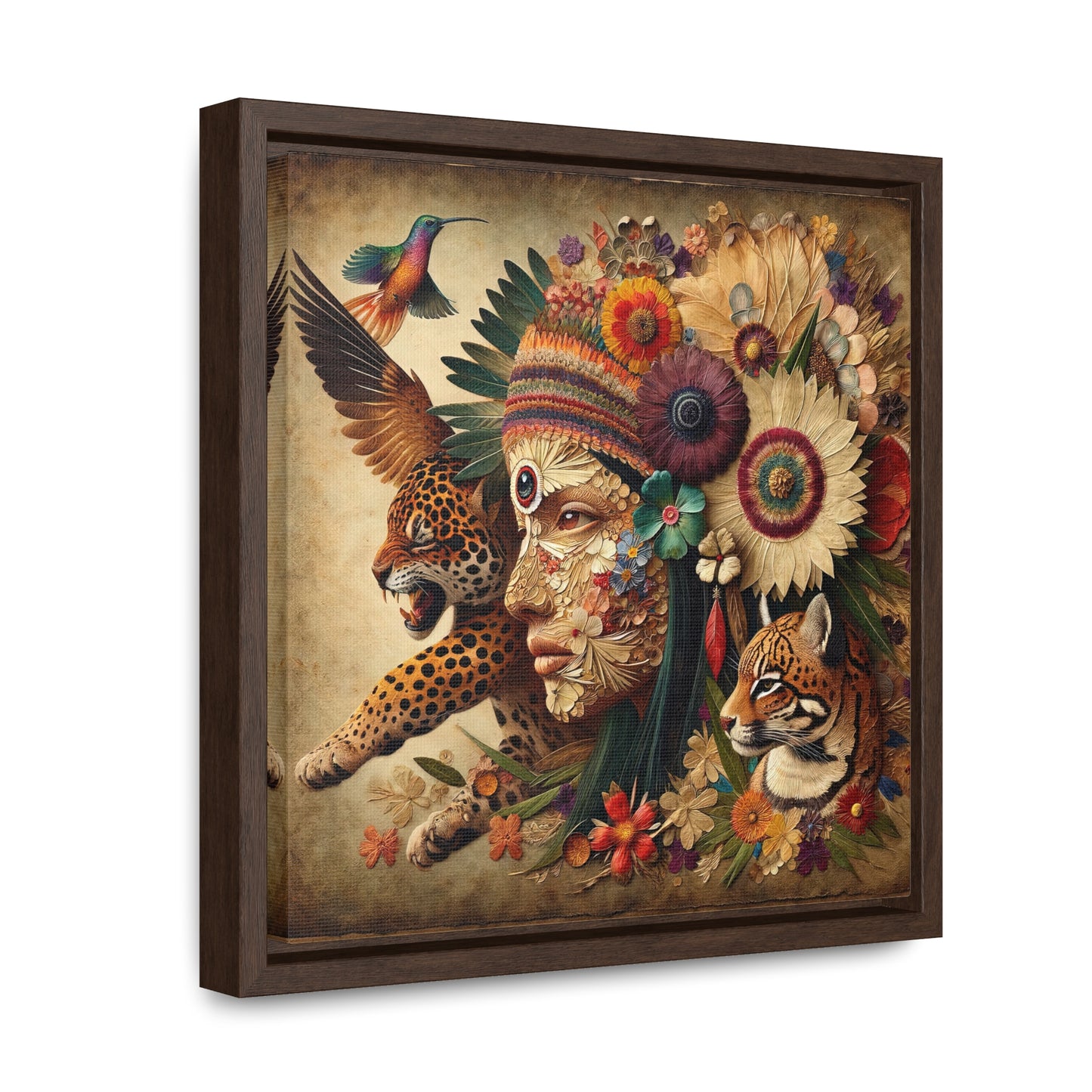 Medicine Woman and Jaguar Spirit-Matte Canvas Wrap