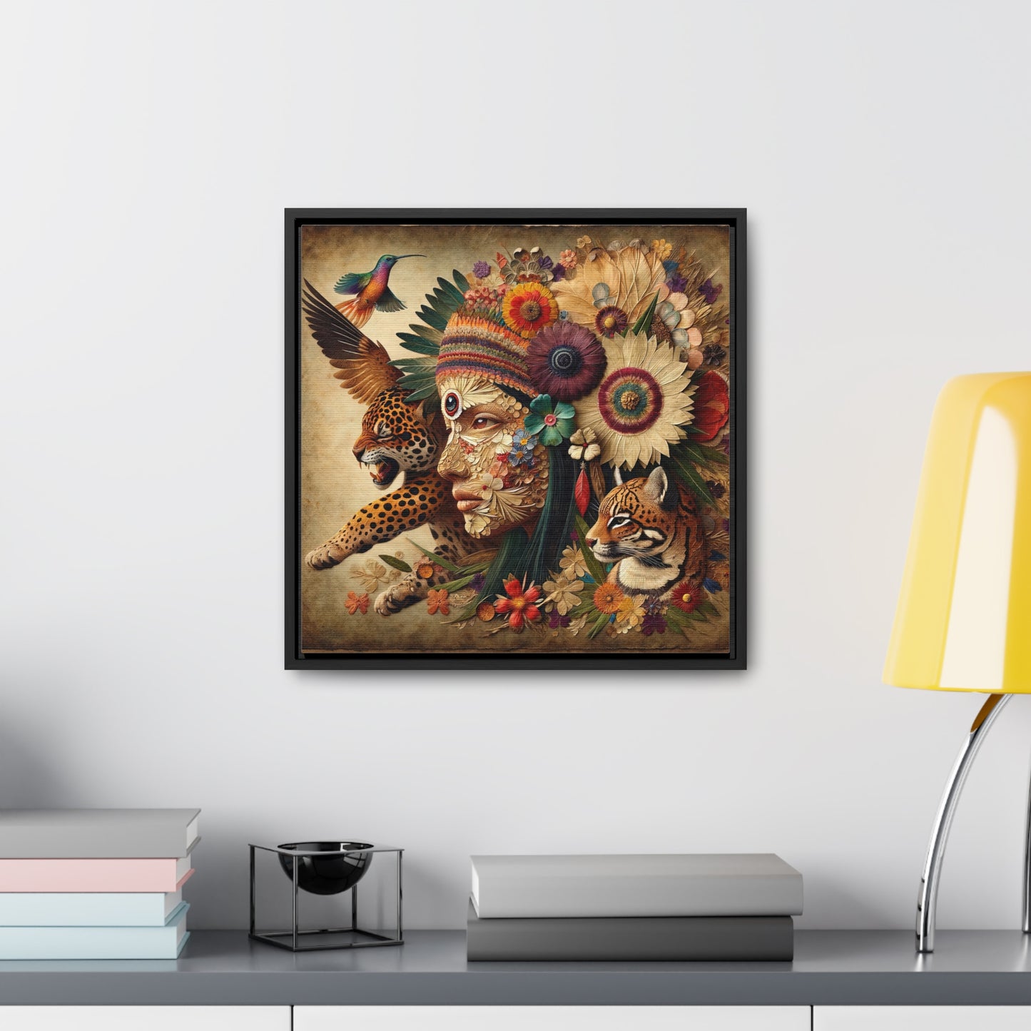 Medicine Woman and Jaguar Spirit-Matte Canvas Wrap