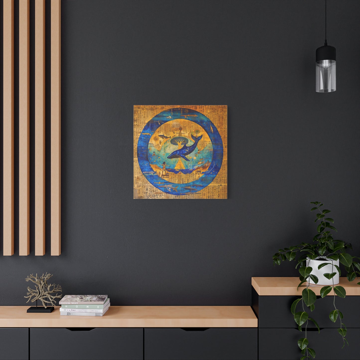 Star Whale and Tree of Life -Matte Canvas Print