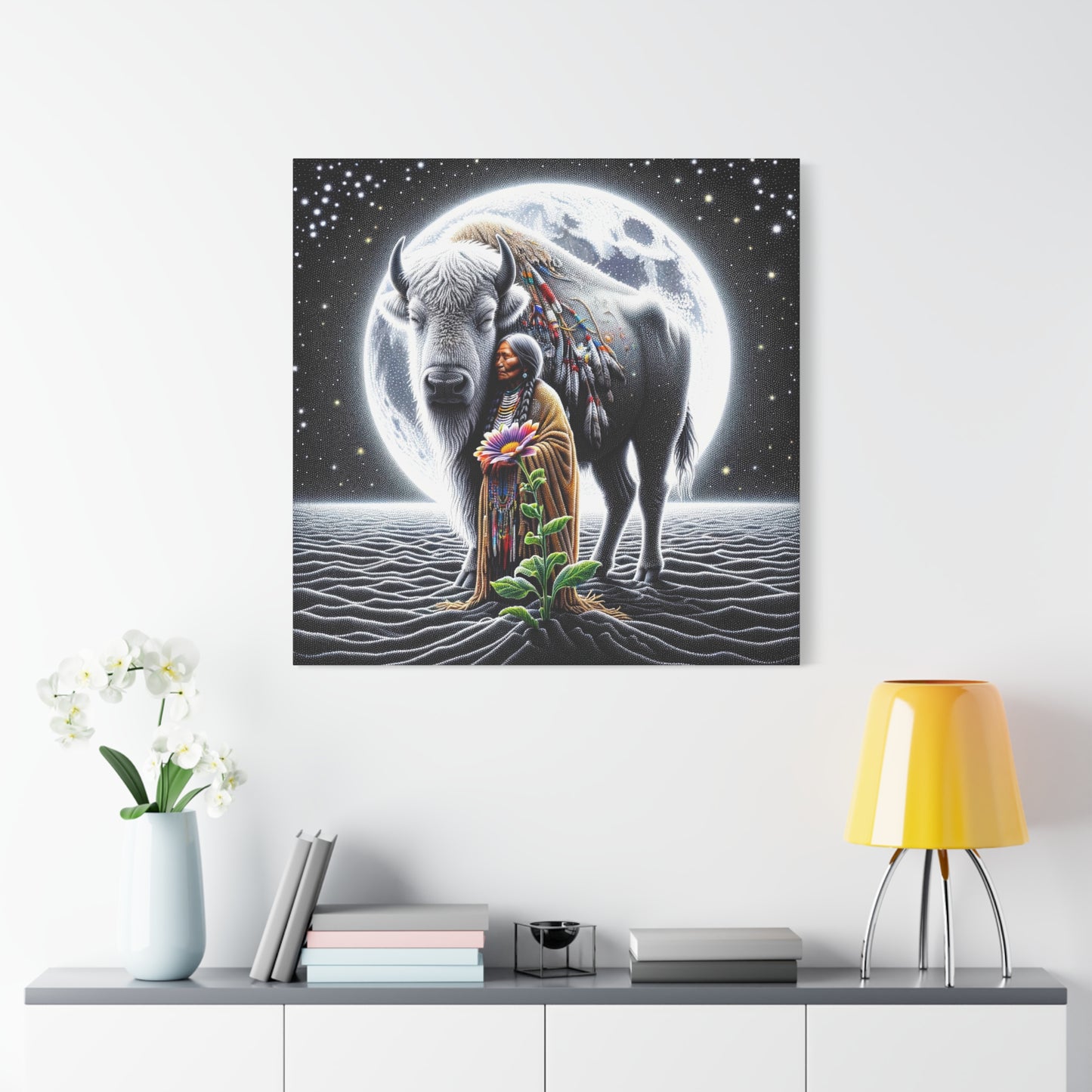 White Buffalo Calf Woman - Stretched Matte Canvas