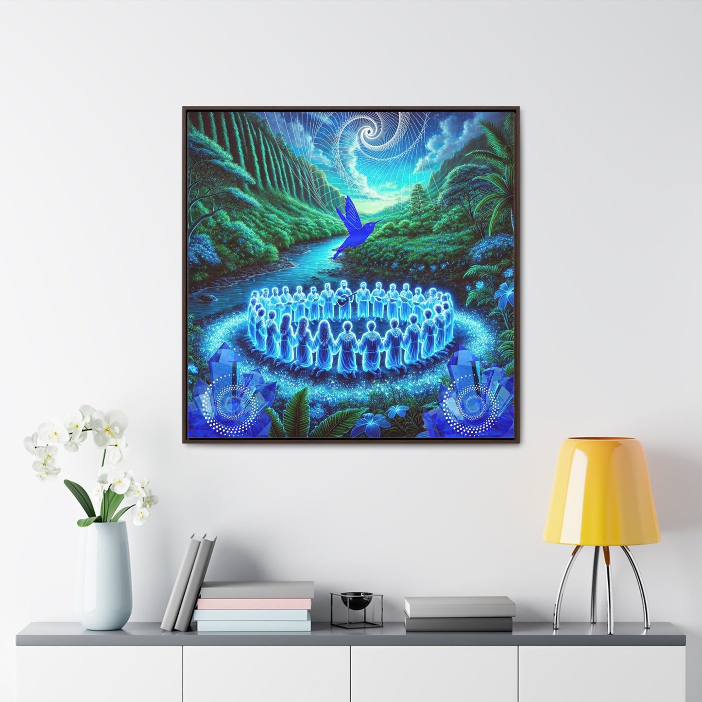 The Song of the Blue Hummingbird-Canvas Wrap