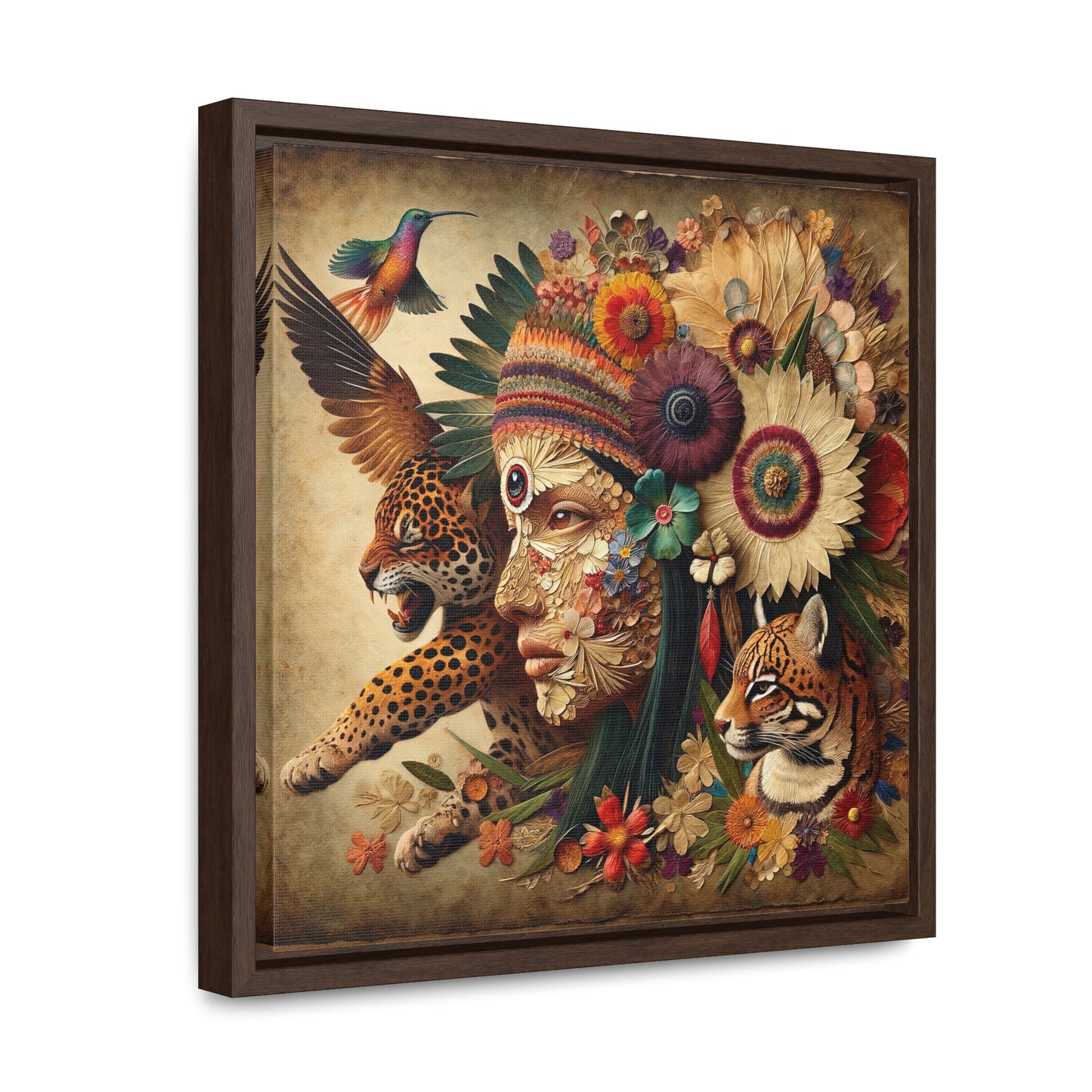 Medicine Woman and Jaguar Spirit-Matte Canvas Wrap