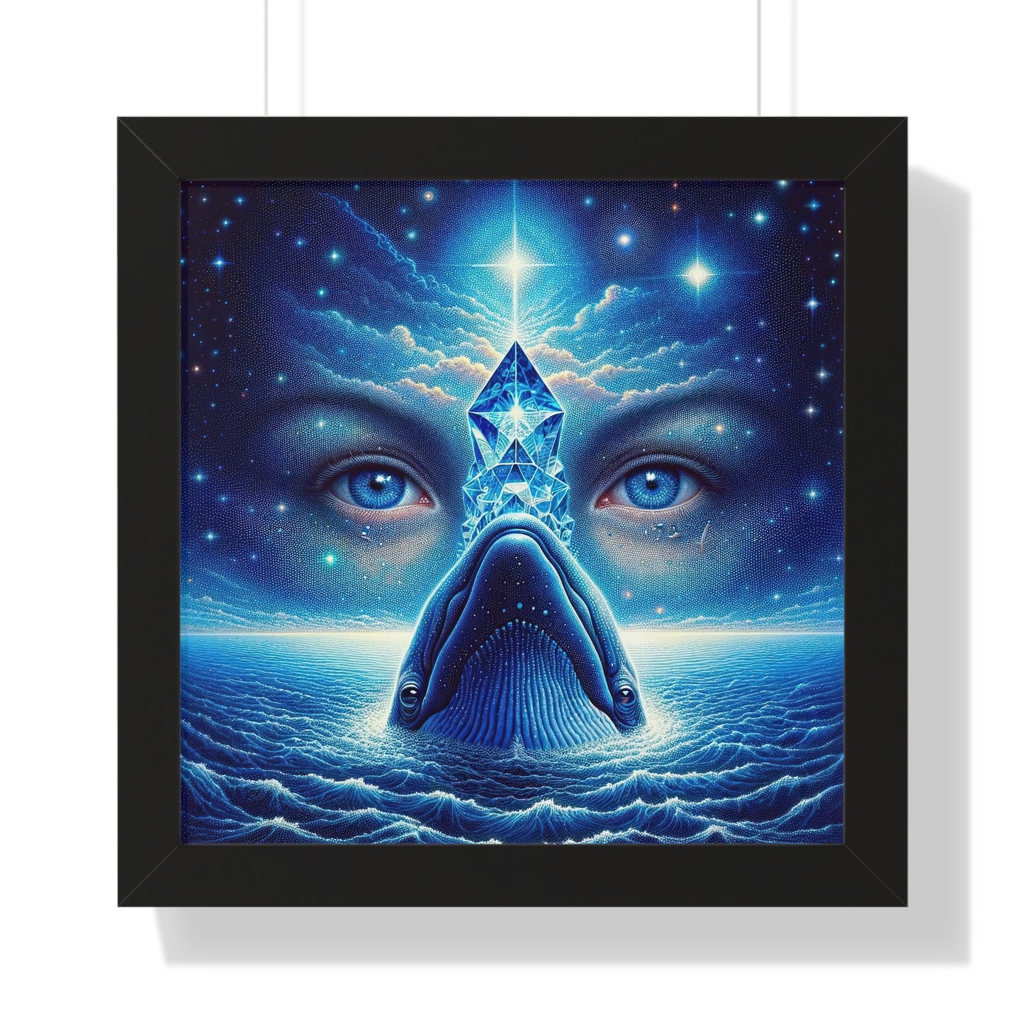 Dreamy Whale Eye -Framed Vertical Art Poster