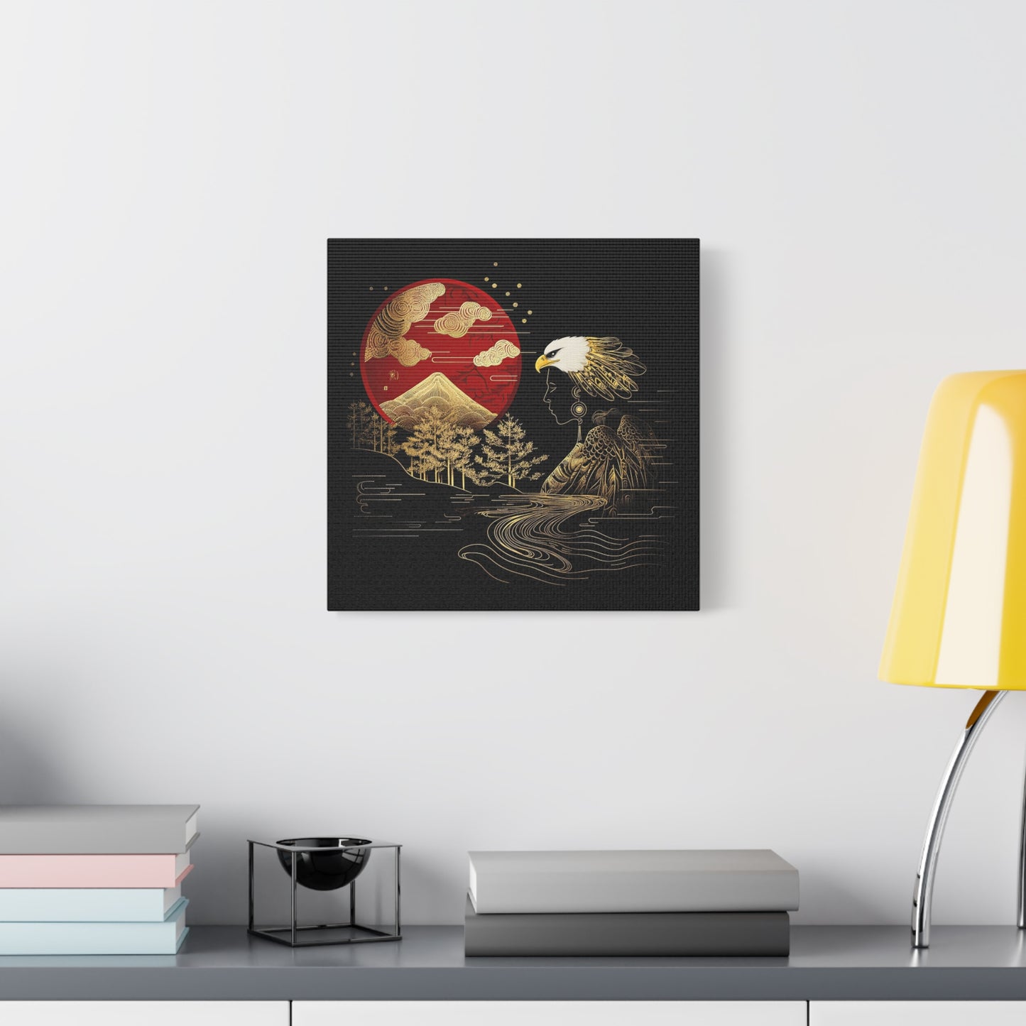 Golden Eagle and Sun-Streched Matte Canvas Art