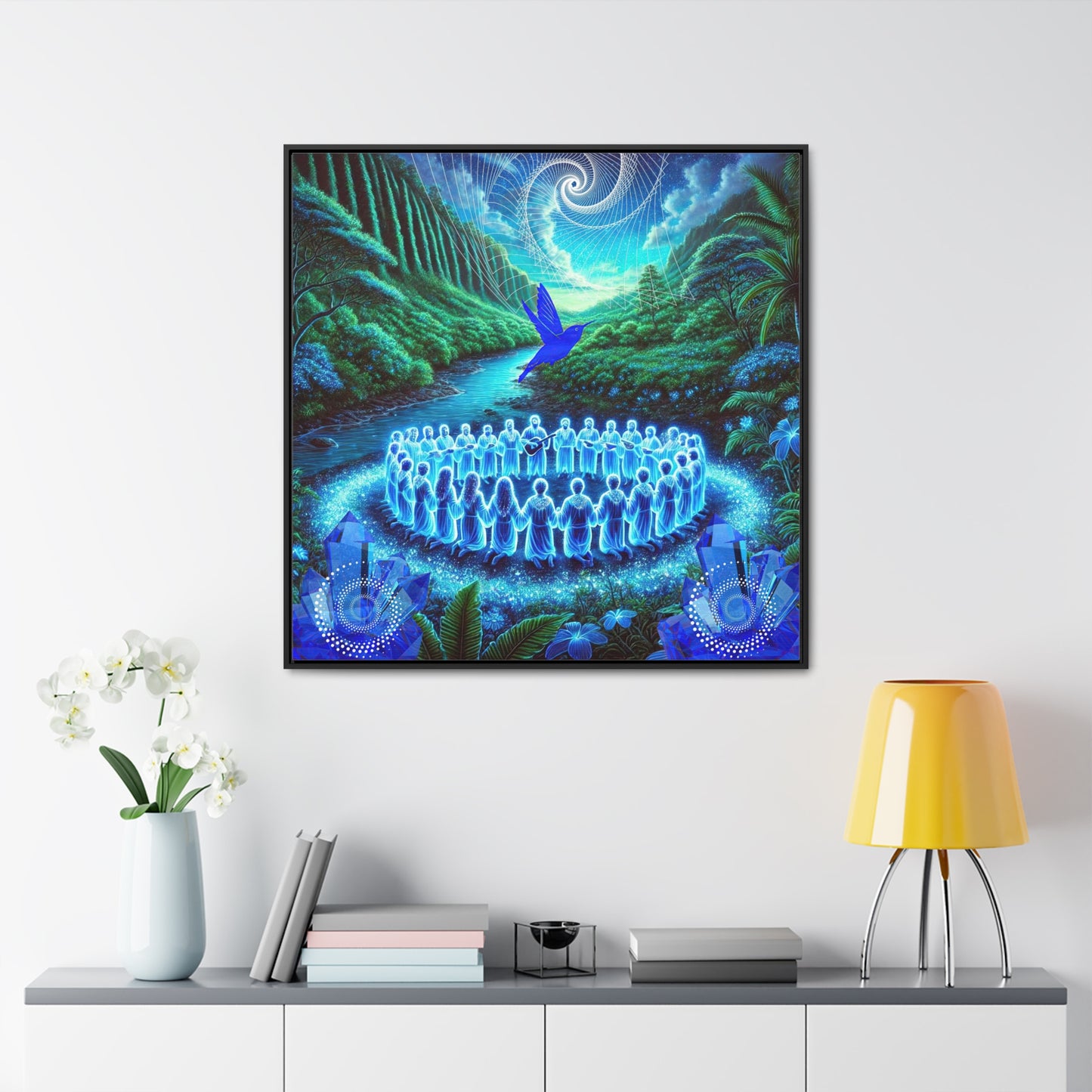 The Song of the Blue Hummingbird-Canvas Wrap