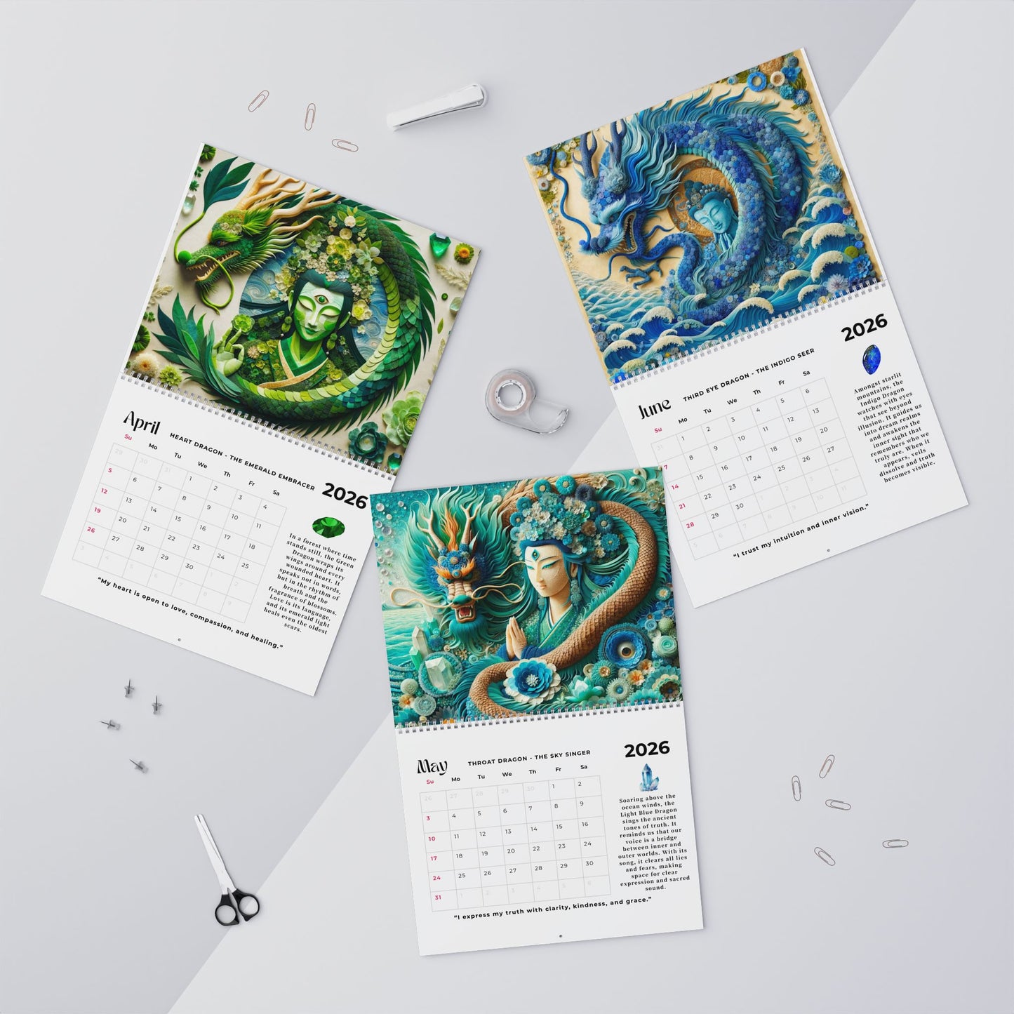 Shambhala Light VisionaryArt 2026 Calendar ”Journey with the Chakra Dragon"