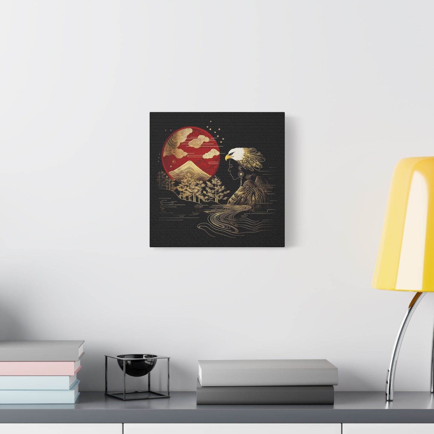 Golden Eagle and Sun-Streched Matte Canvas Art