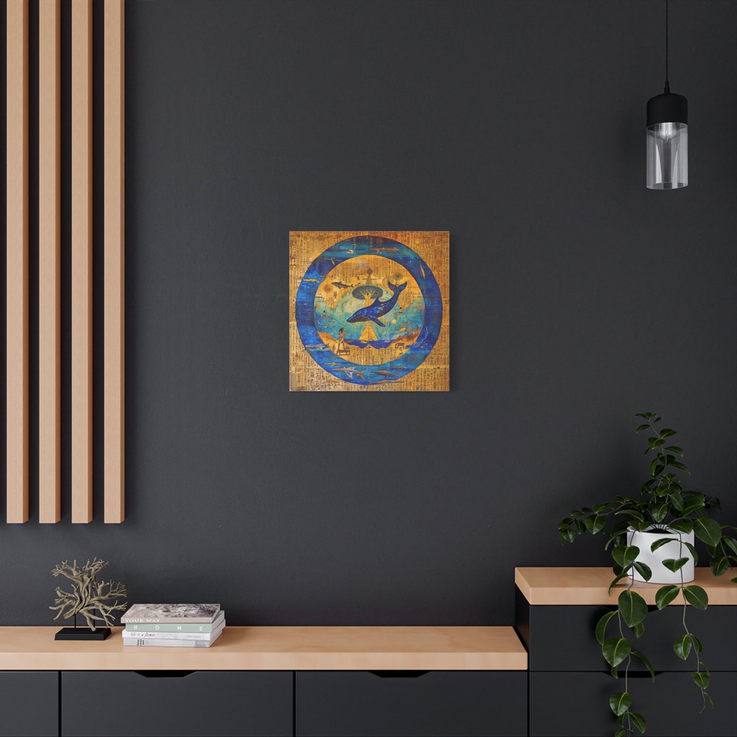 Star Whale and Tree of Life -Matte Canvas Print