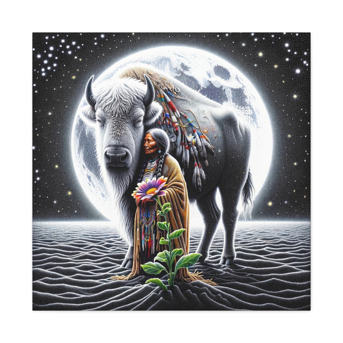 White Buffalo Calf Woman - Stretched Matte Canvas