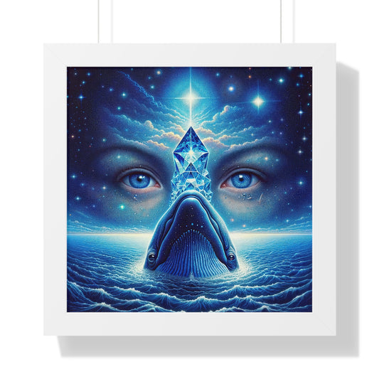 Dreamy Whale Eye -Framed Vertical Art Poster