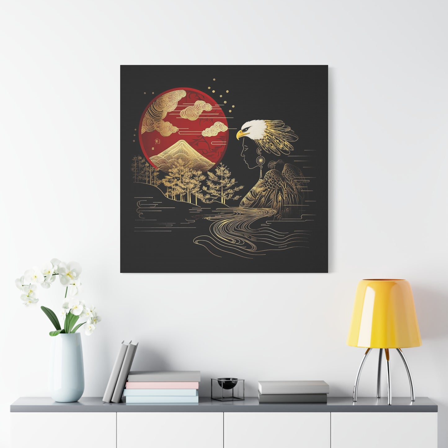 Golden Eagle and Sun-Streched Matte Canvas Art