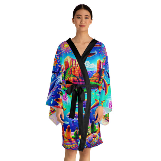 Dream Awake-Vibrant Long Sleeve Kimono Robe