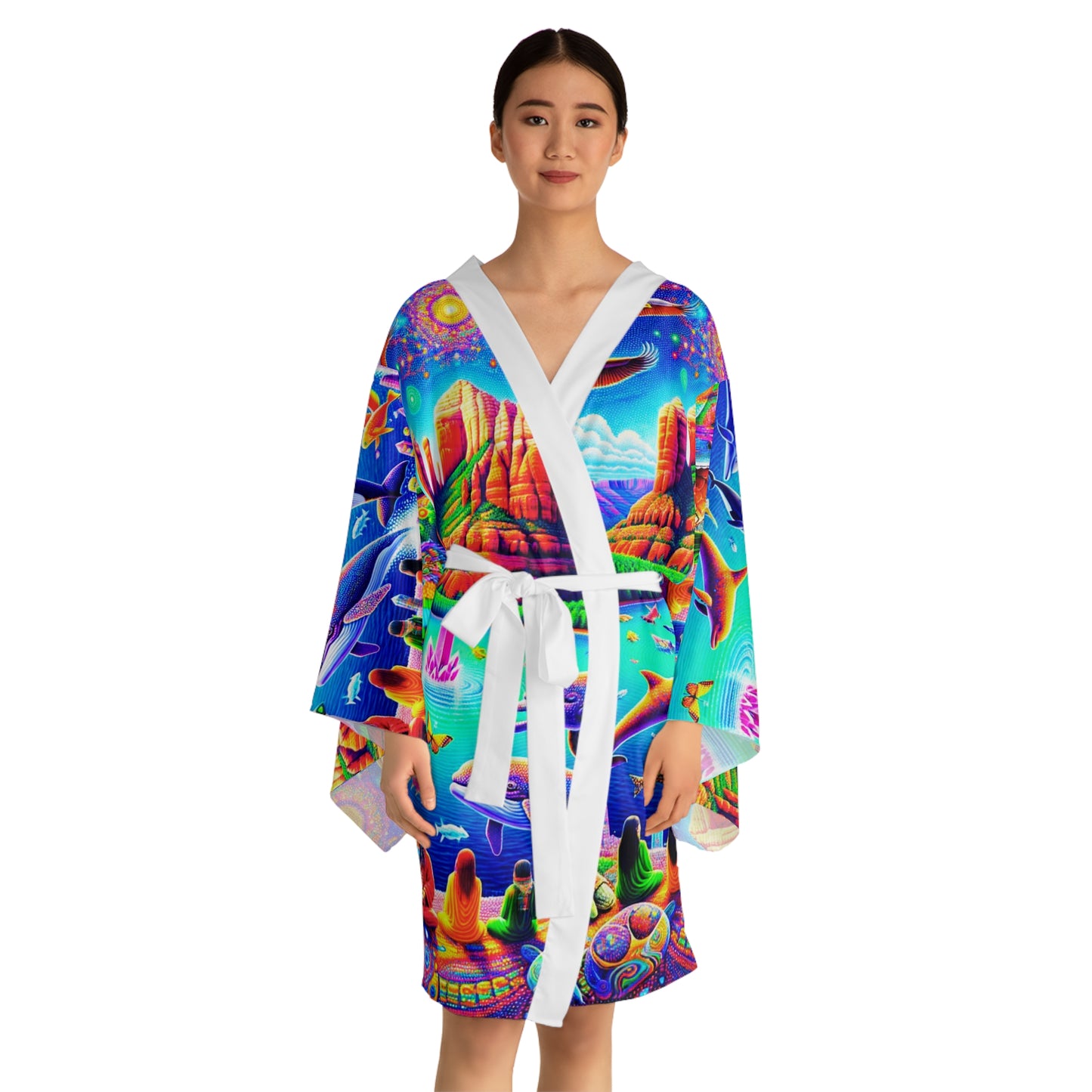 Dream Awake-Vibrant Long Sleeve Kimono Robe