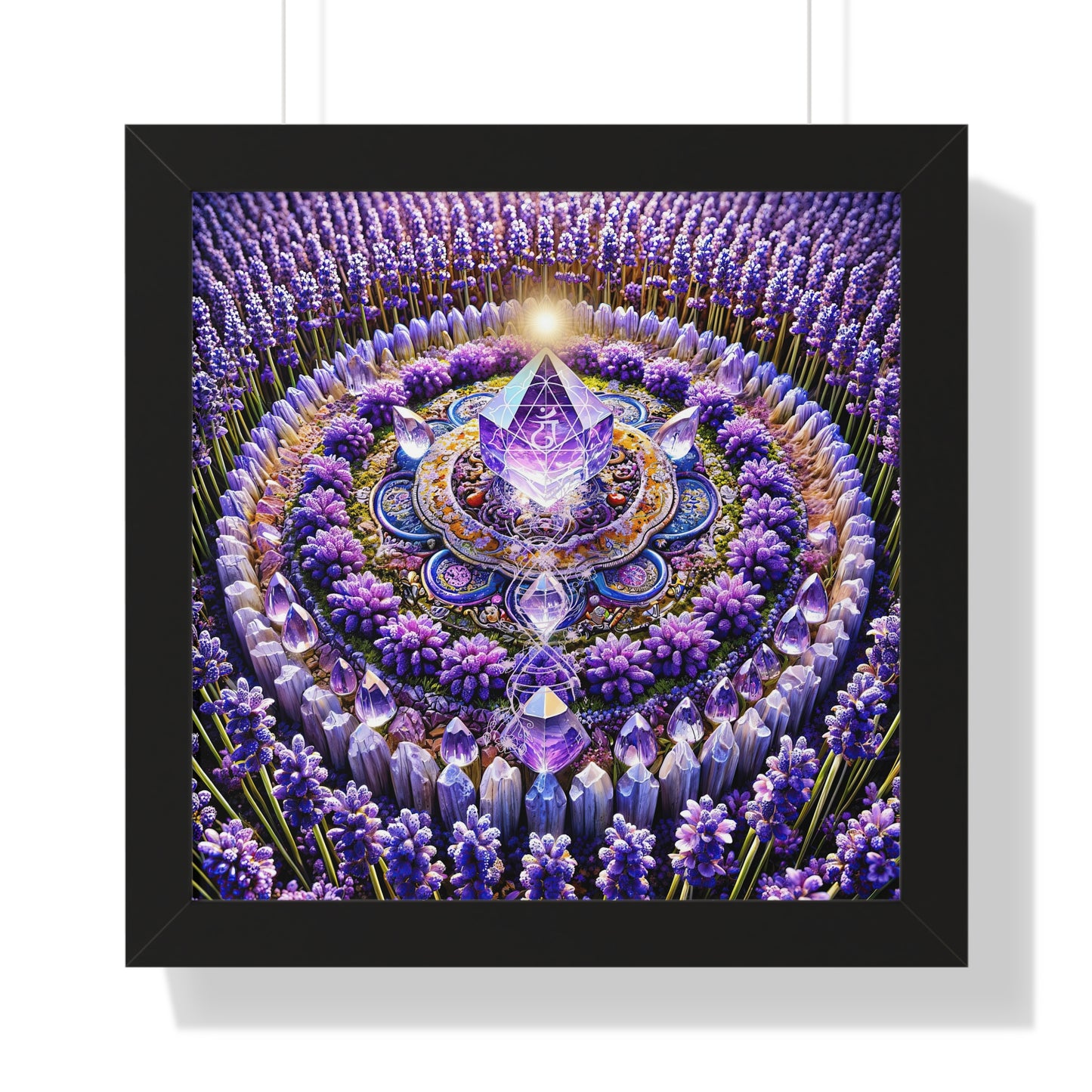 Sacred Violet Flame&Lavender Mandala-Framed Horizontal Poster