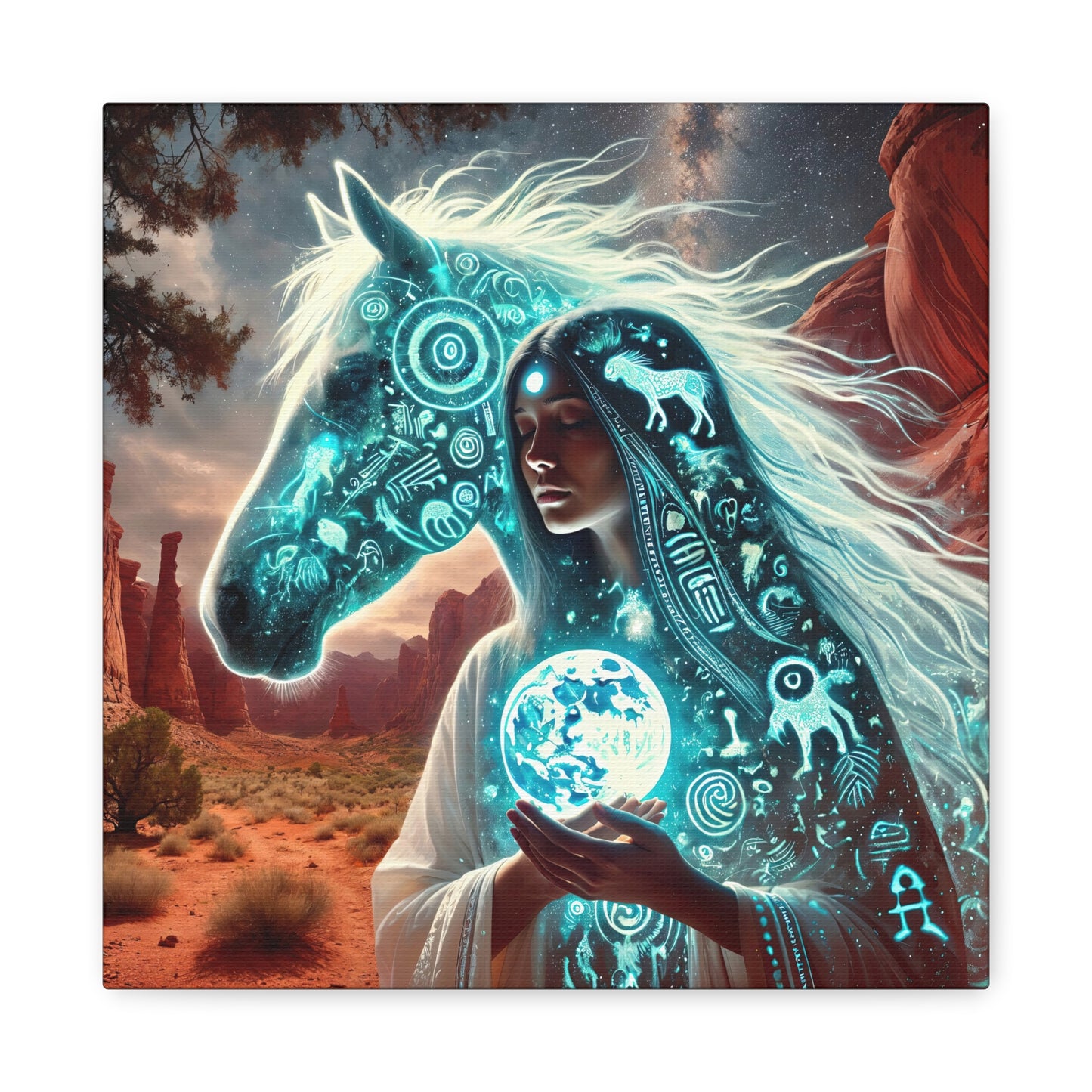 Sacred Star Horse-Matte Canvas Wall Art