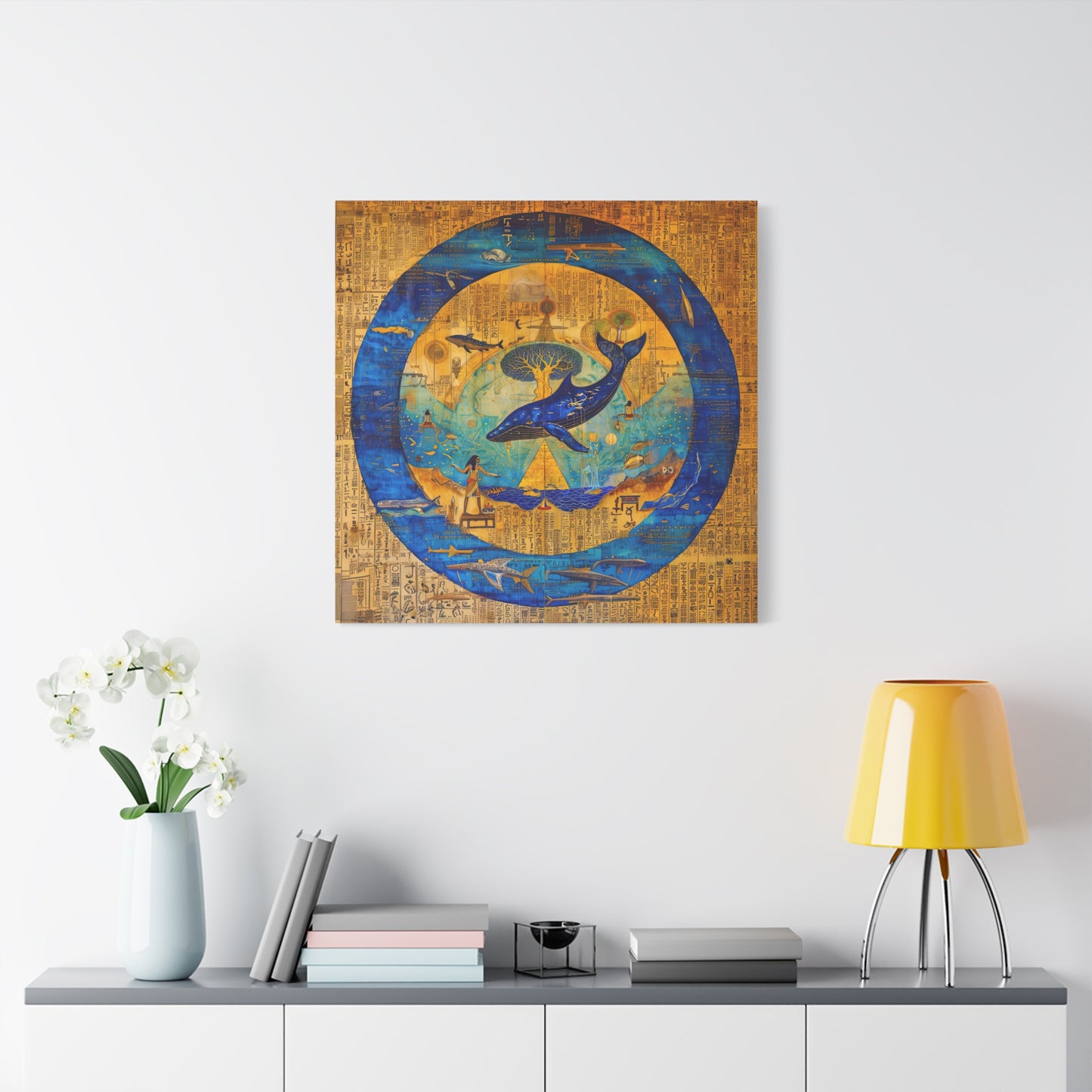 Star Whale and Tree of Life -Matte Canvas Print