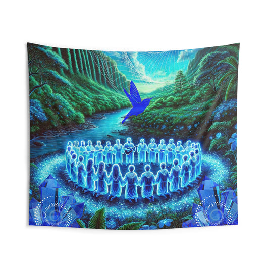 The Song of the Blue Hummingbird- Indoor Wall Tapestry