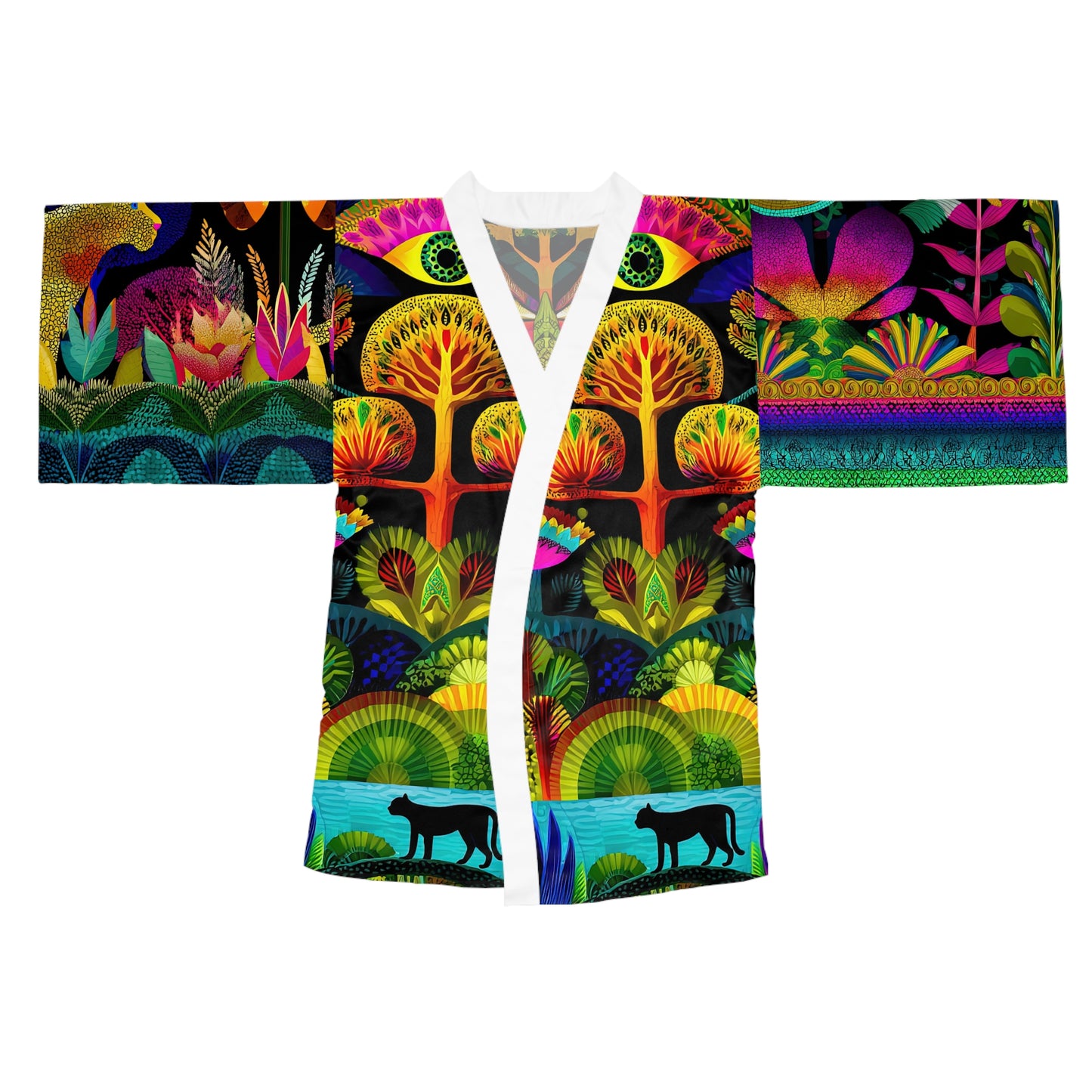 Jungle Medicine Print Long Sleeve Kimono Robe
