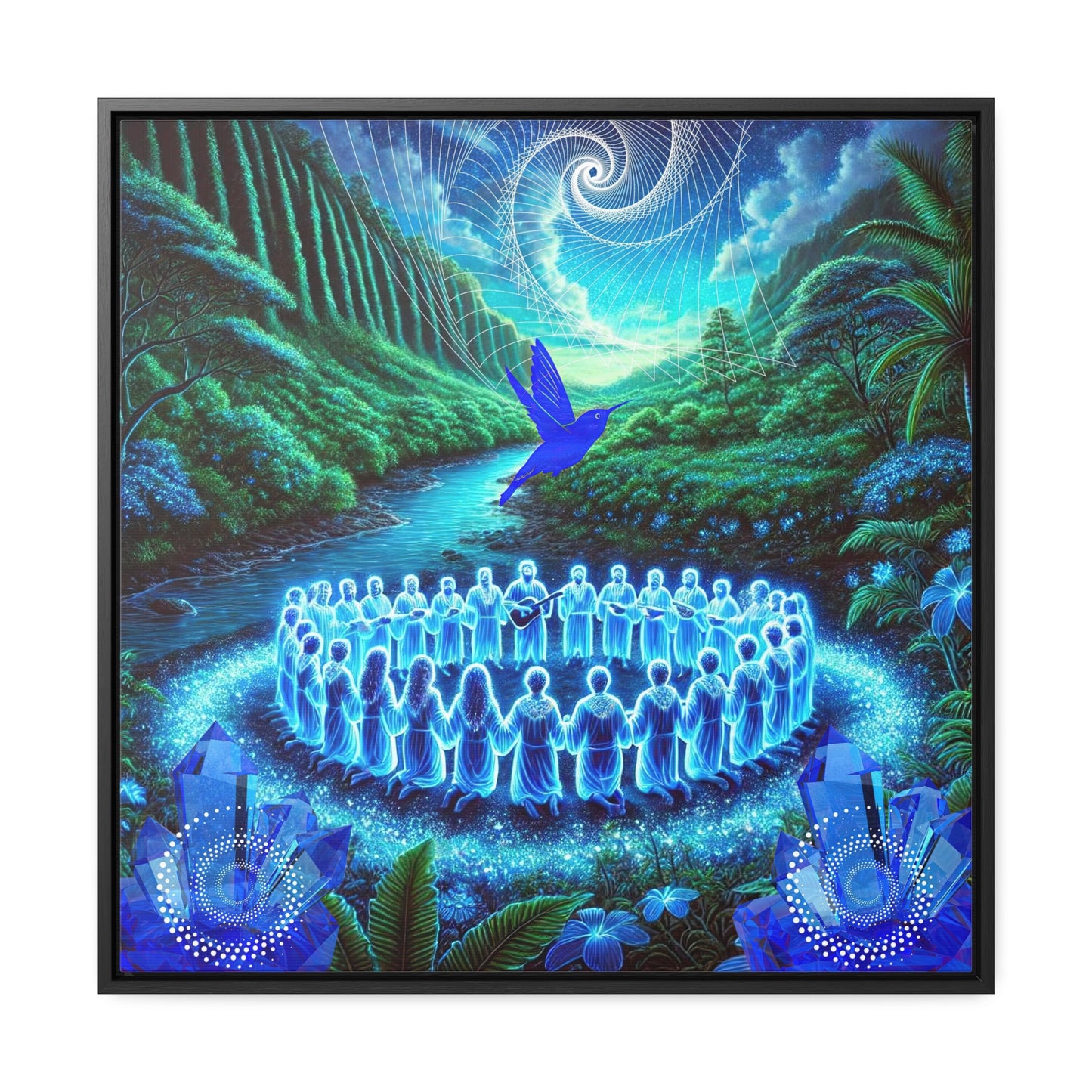 The Song of the Blue Hummingbird-Canvas Wrap