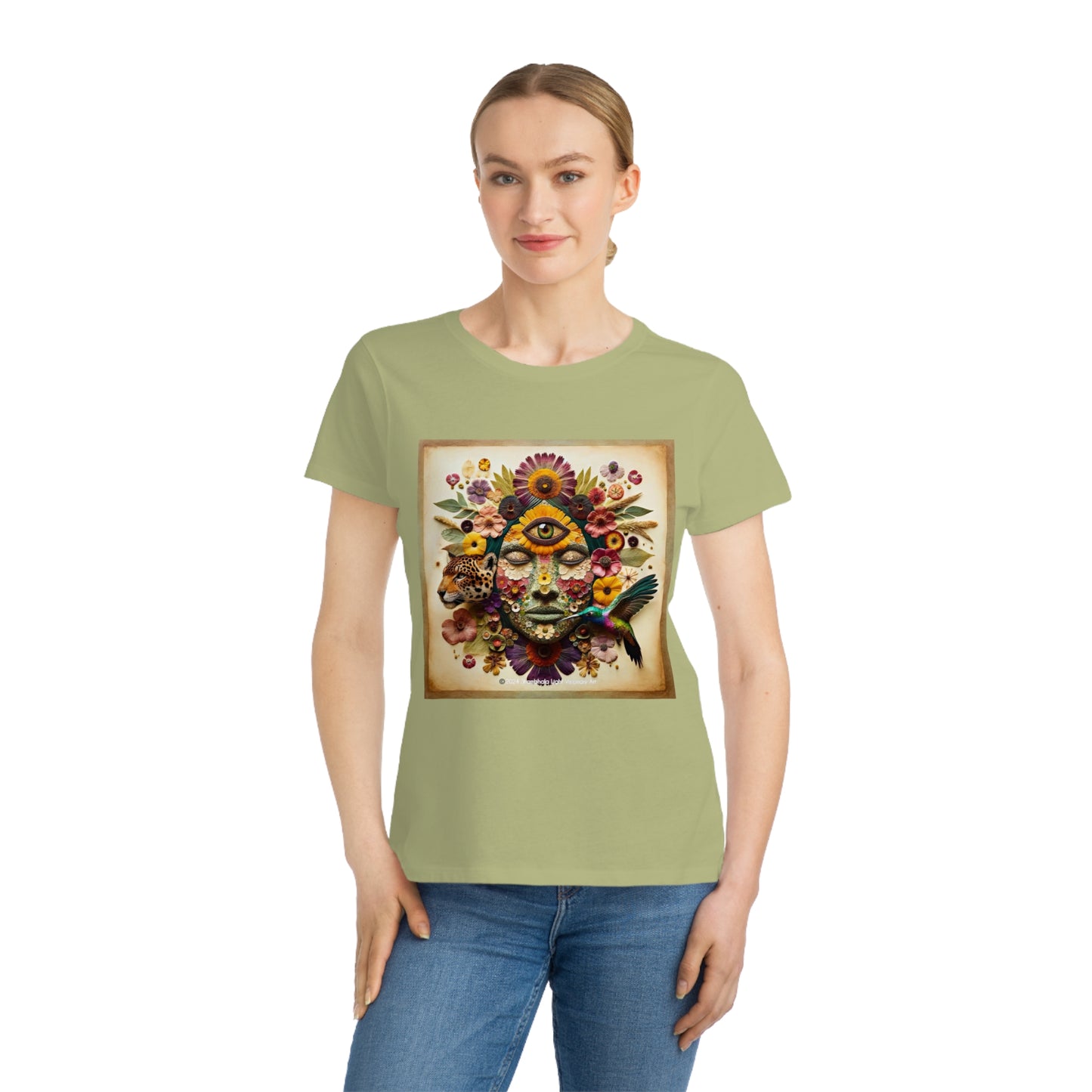 Medicine Woman, Jaguar & Hummingbird Spirit- Women's Organic T-Shirt