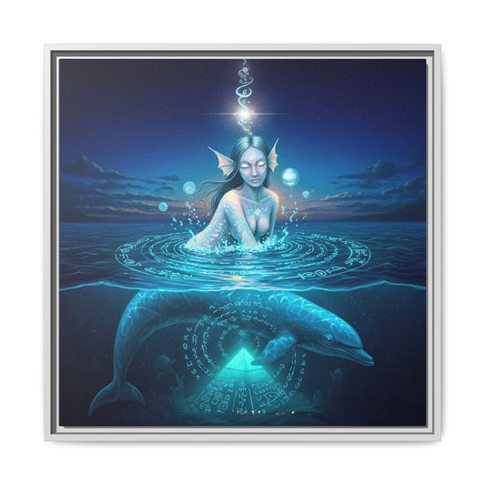Starseed Dolphin-Framed Canvas Art