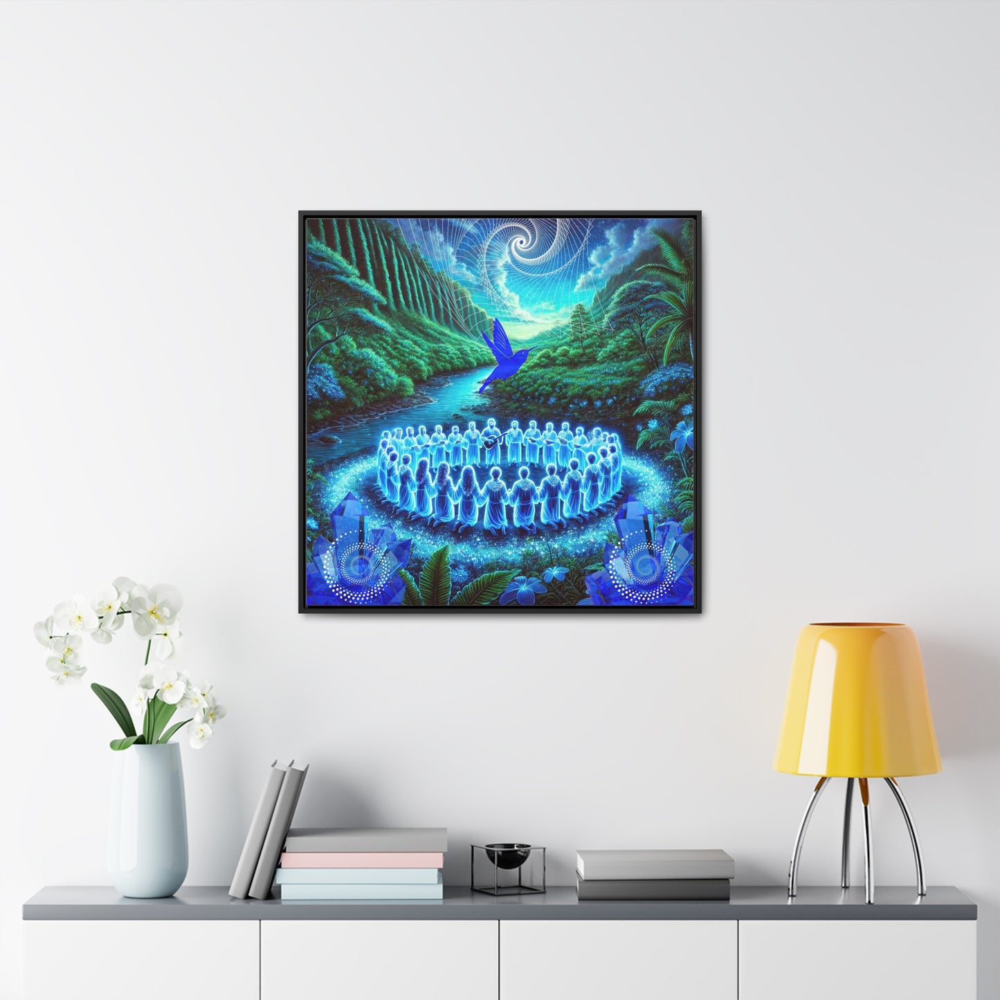 The Song of the Blue Hummingbird-Canvas Wrap