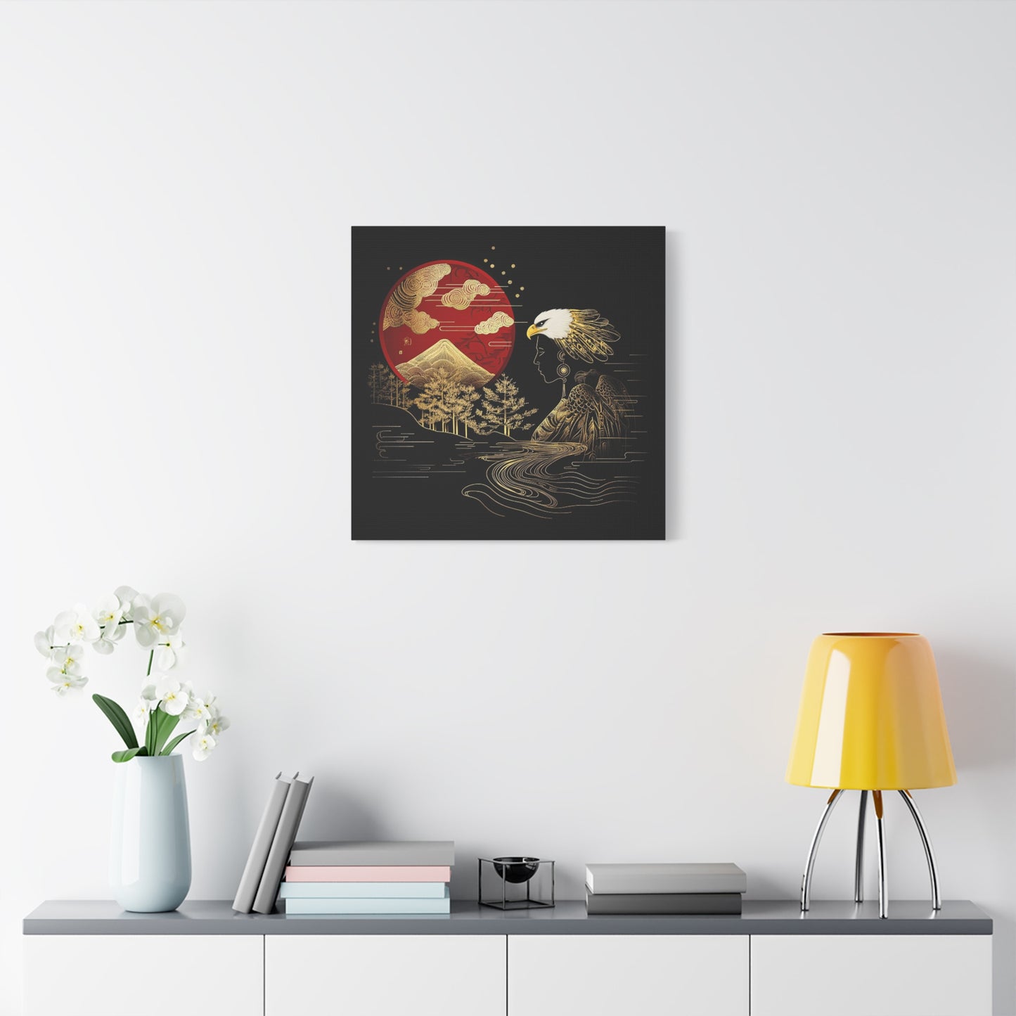 Golden Eagle and Sun-Streched Matte Canvas Art