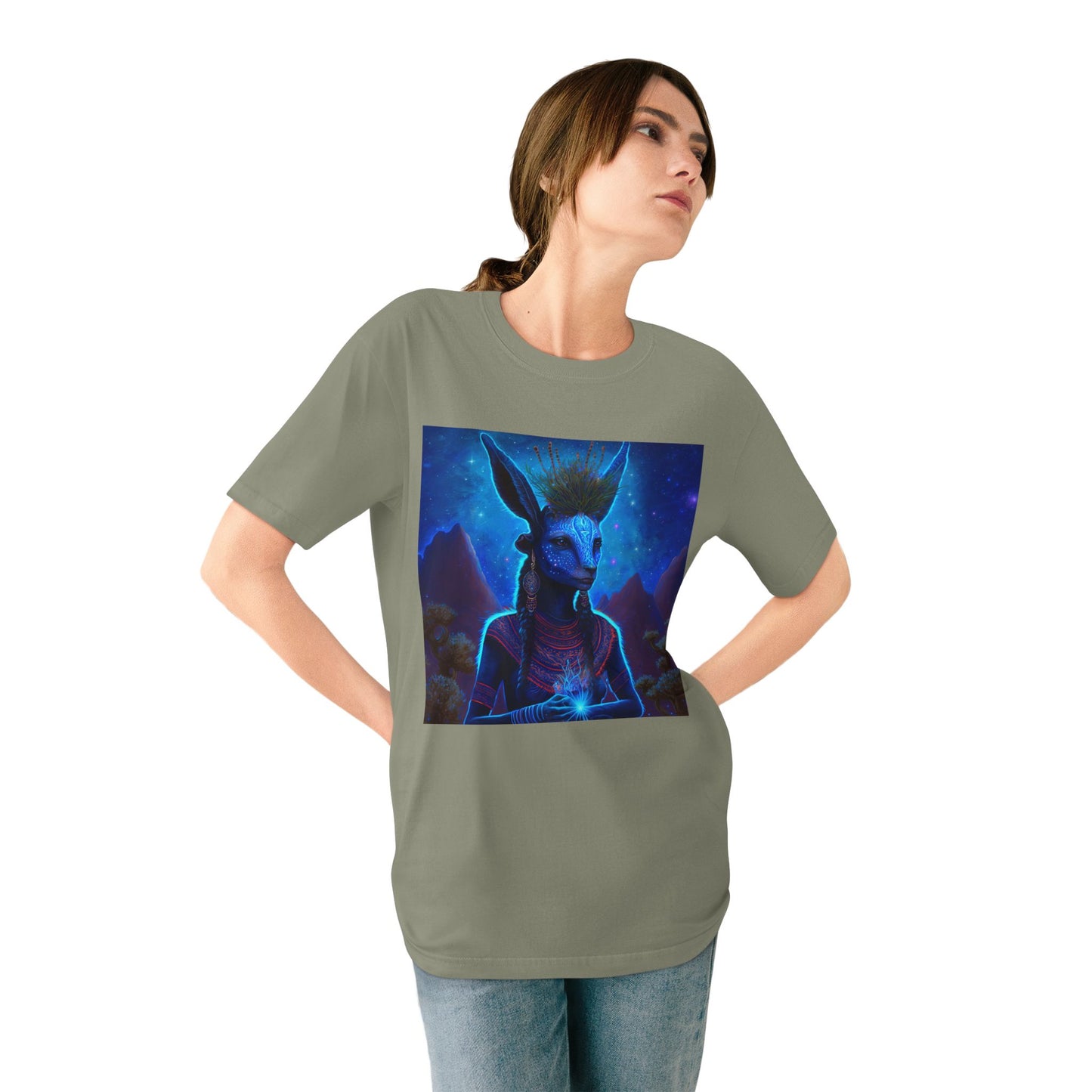 Sacred Blue Deer- 100% Organic Cotton T- Shitrs