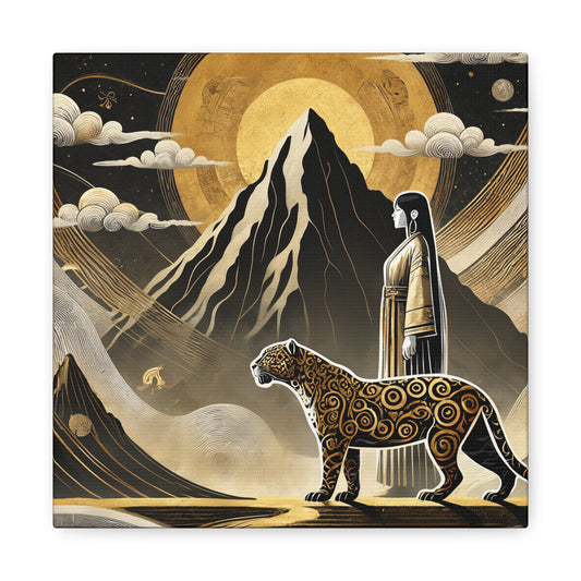 Golden Dream & Jaguar's Path -Matte Canvas Art
