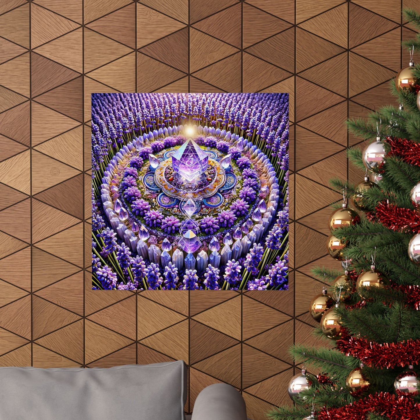 Violet Flame and Lavender Mandala-High Quality Museum Grade Print