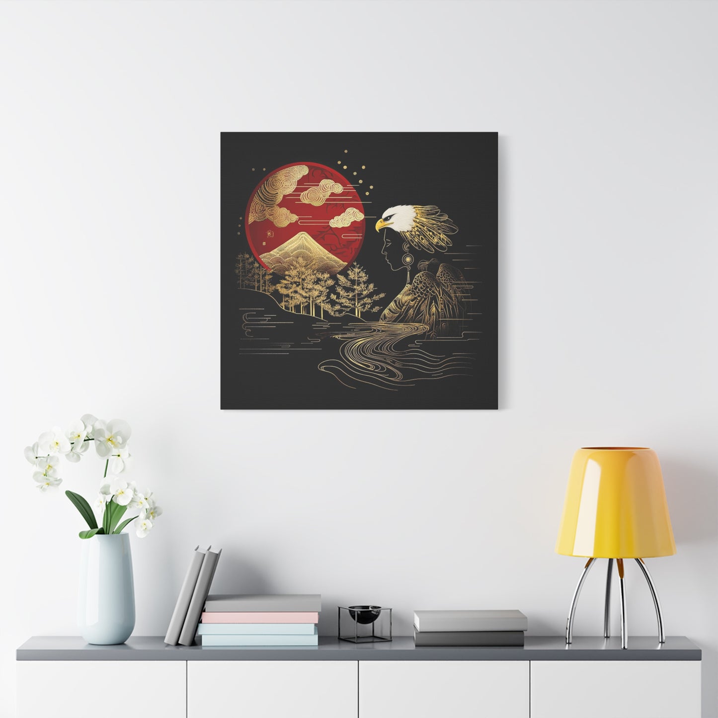 Golden Eagle and Sun-Streched Matte Canvas Art