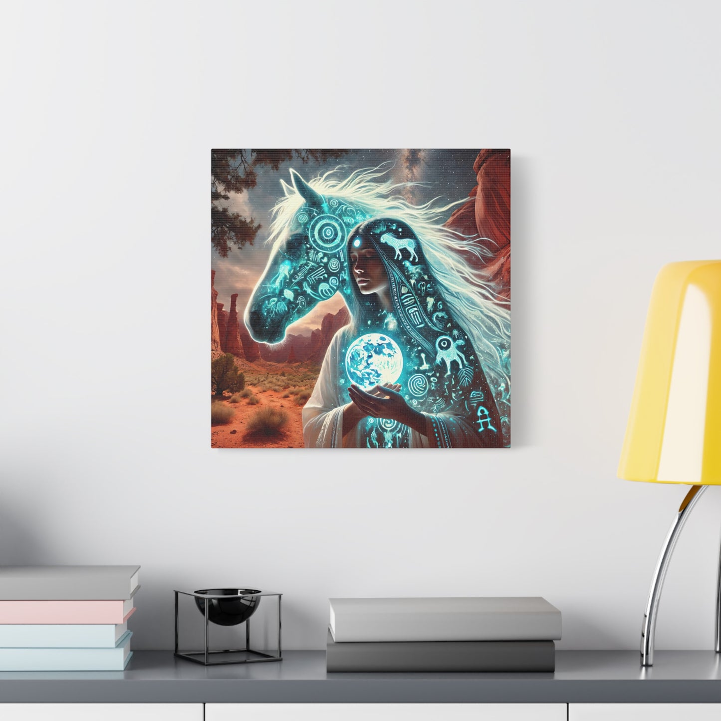 Caballo de estrella sagrada - Arte de pared en lienzo mate