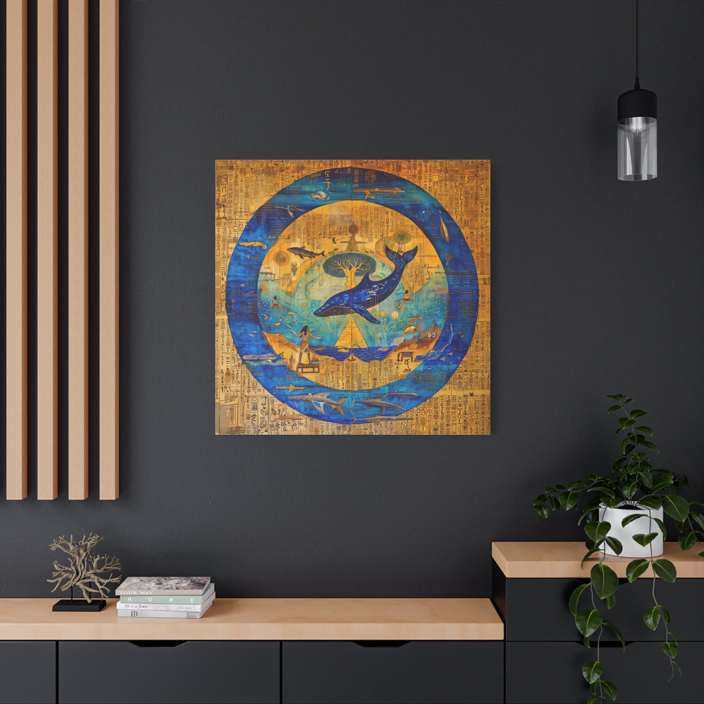 Star Whale and Tree of Life -Matte Canvas Print