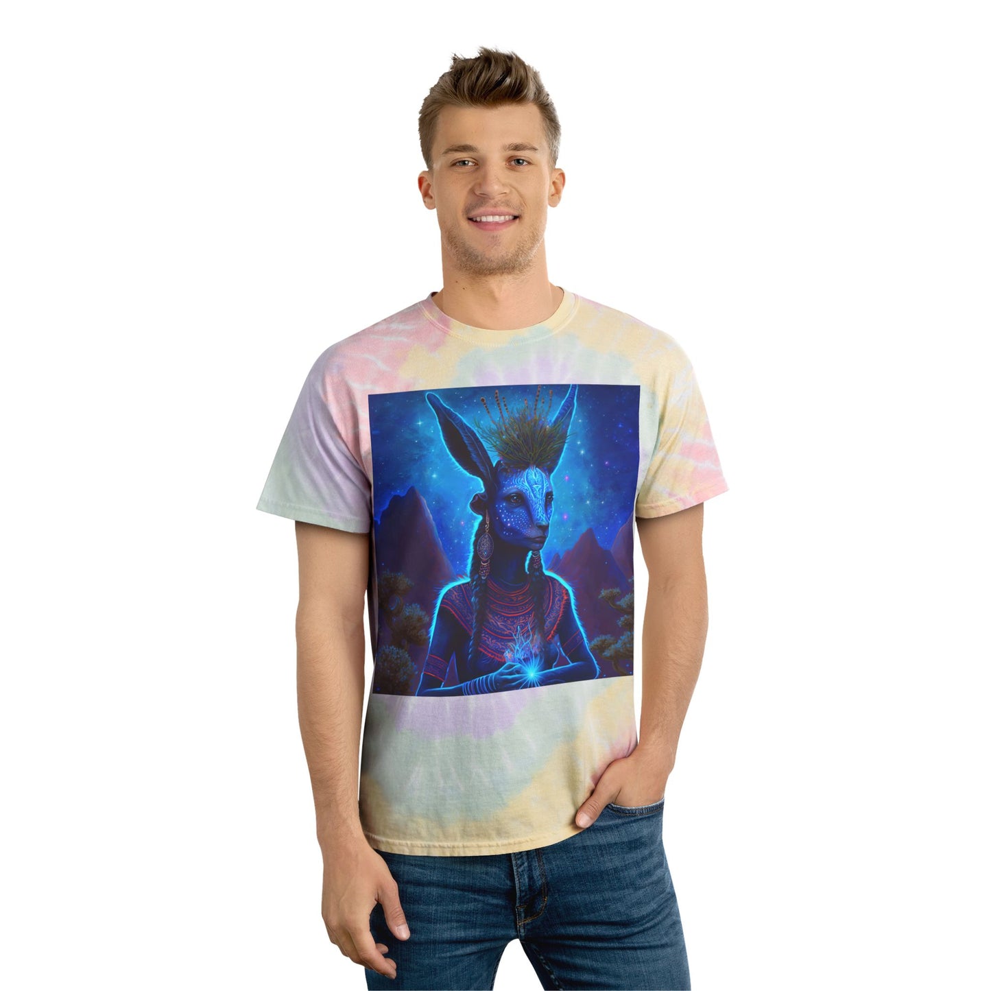Kauyumari- Sacred Blue deer-Tie-Dye Tee