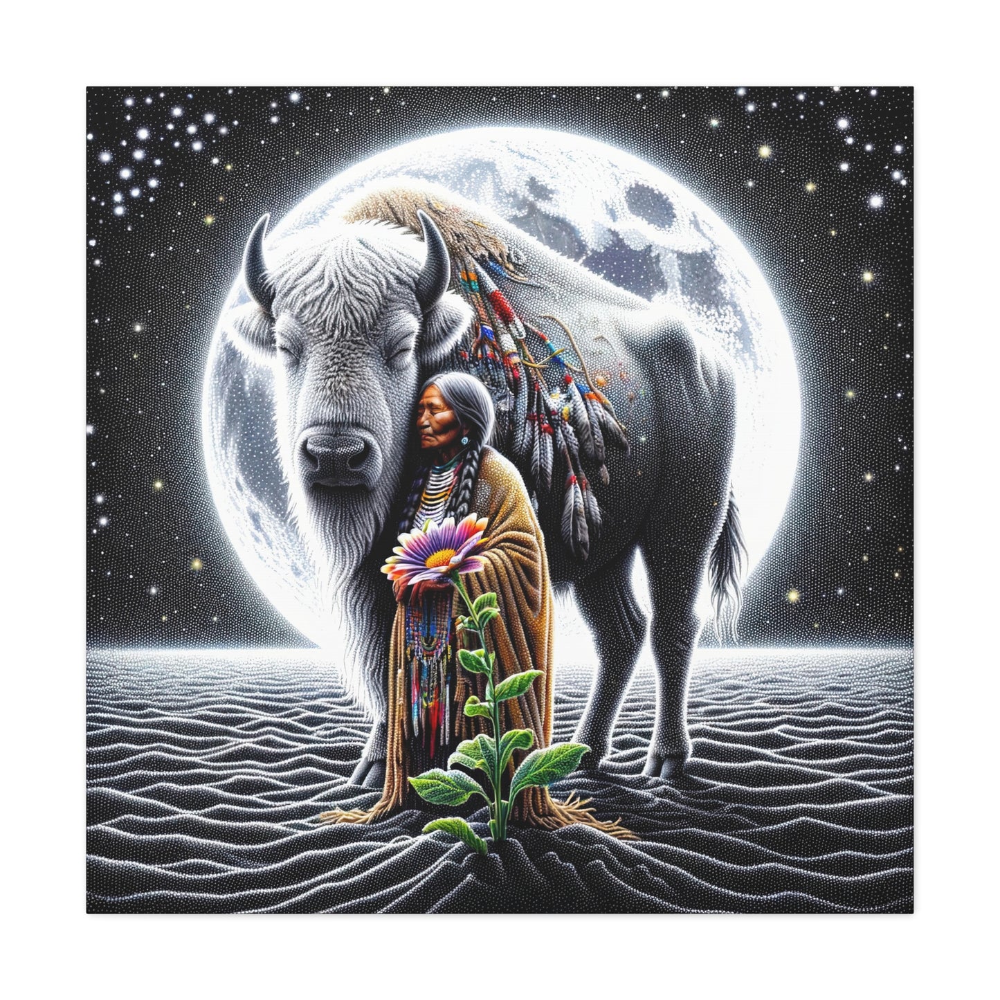 White Buffalo Calf Woman - Stretched Matte Canvas