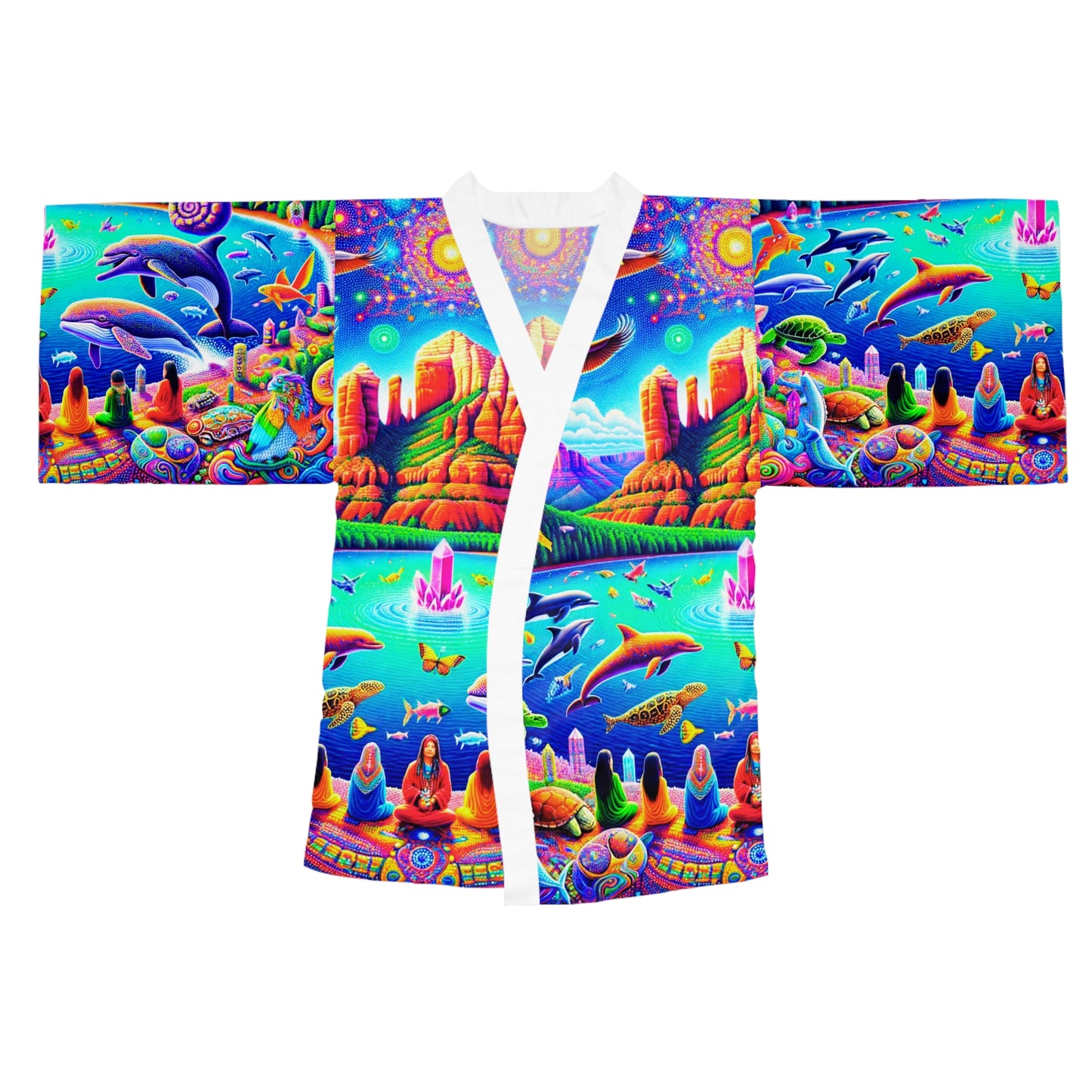 Dream Awake-Vibrant Long Sleeve Kimono Robe