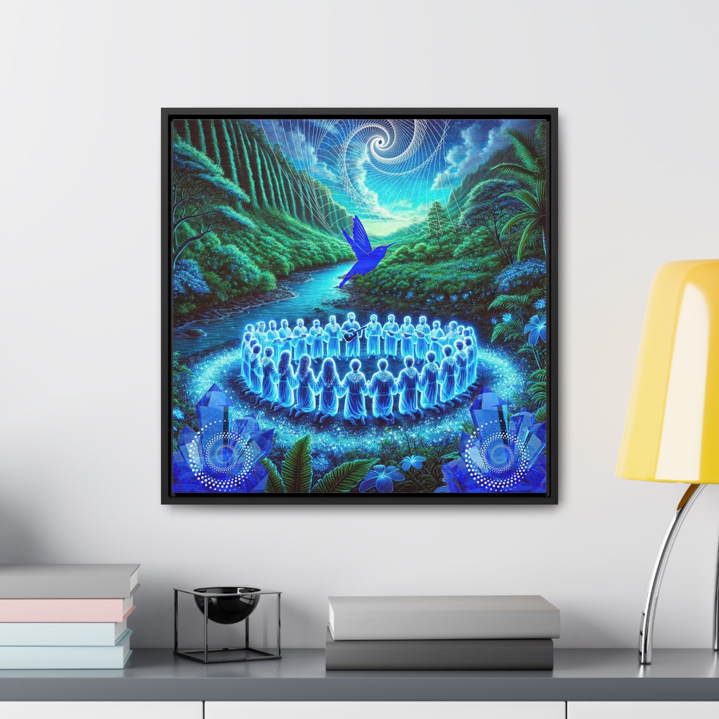 The Song of the Blue Hummingbird-Canvas Wrap