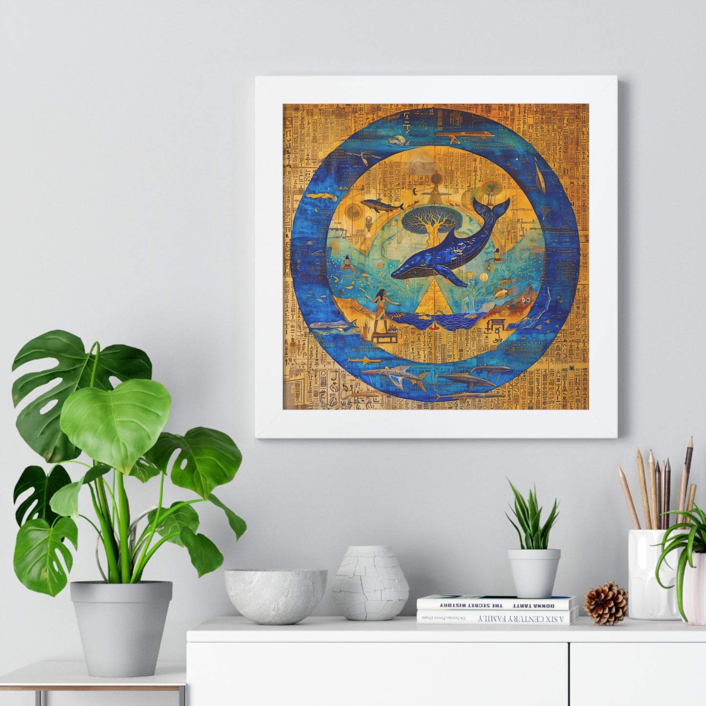 Star Whale and Tree of Life - Museum Grade Framed Print