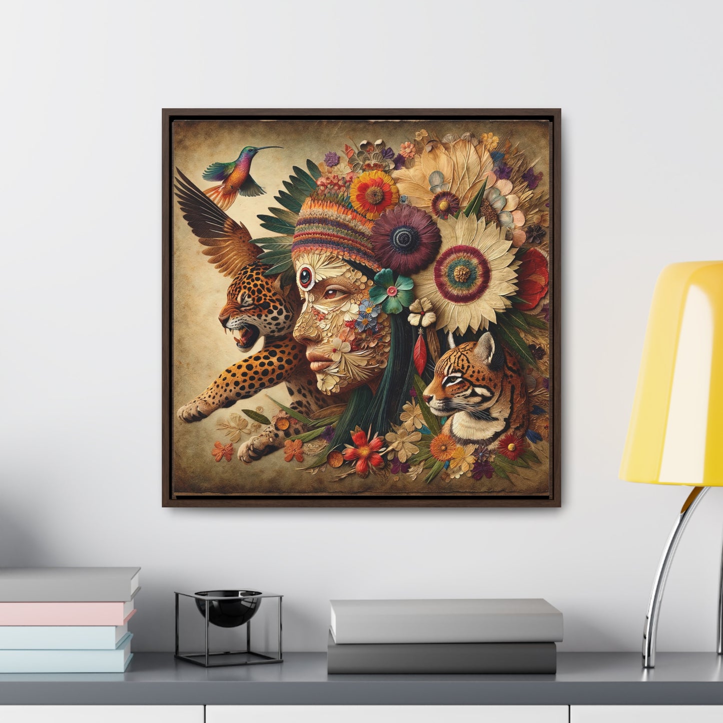 Medicine Woman and Jaguar Spirit-Matte Canvas Wrap