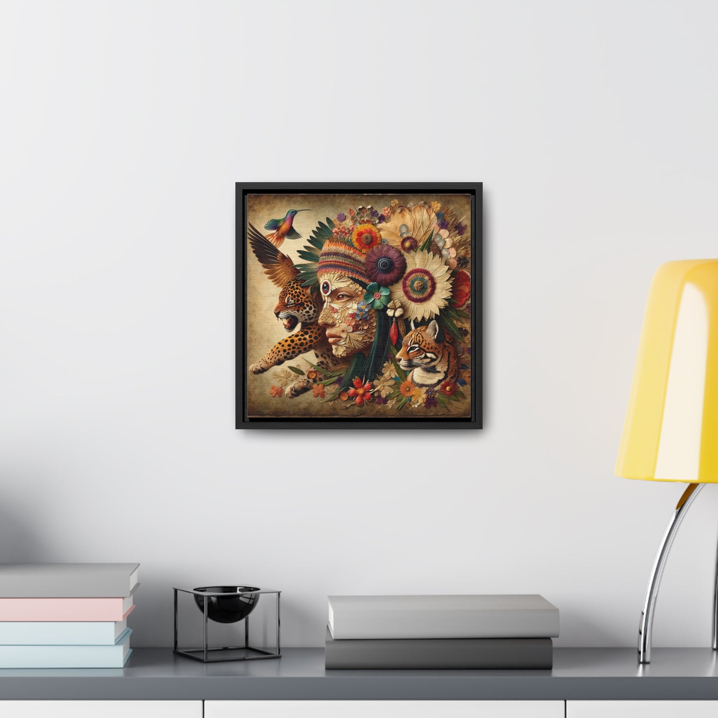 Medicine Woman and Jaguar Spirit-Matte Canvas Wrap