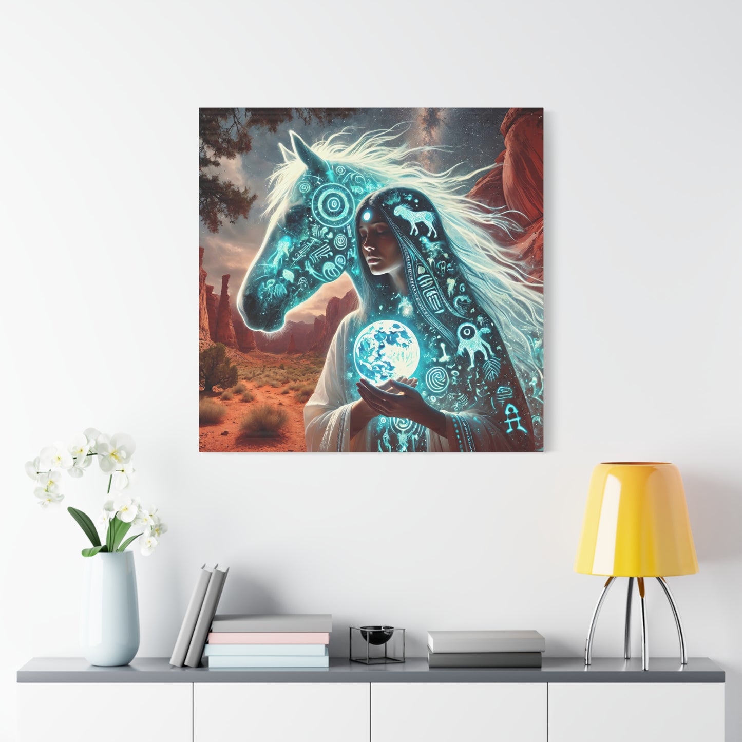 Caballo de estrella sagrada - Arte de pared en lienzo mate