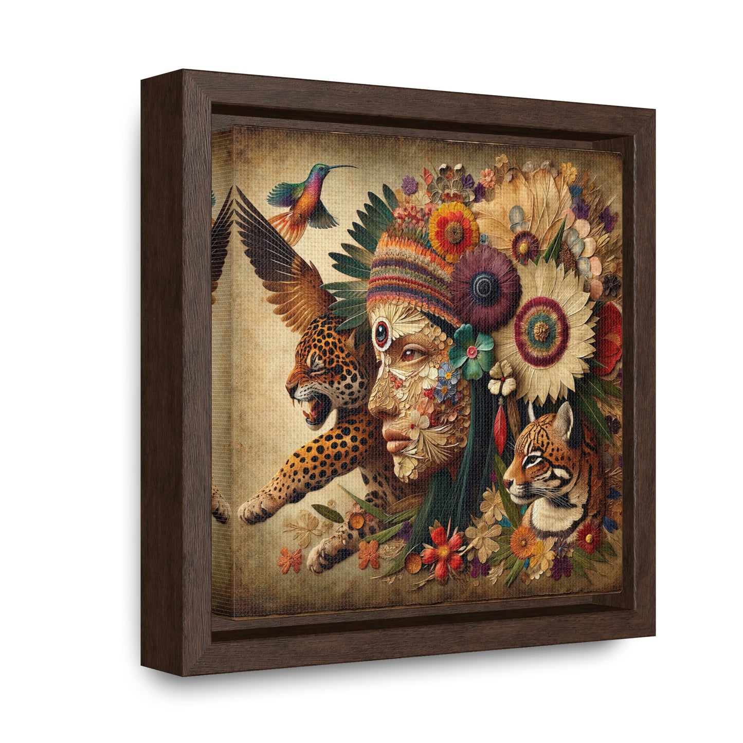 Medicine Woman and Jaguar Spirit-Matte Canvas Wrap